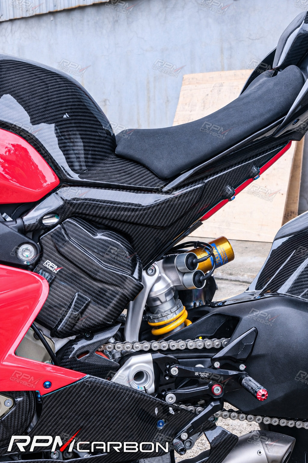Ducati Panigale V4 Carbon Fiber Sub-Frame Covers Protectors Full Version