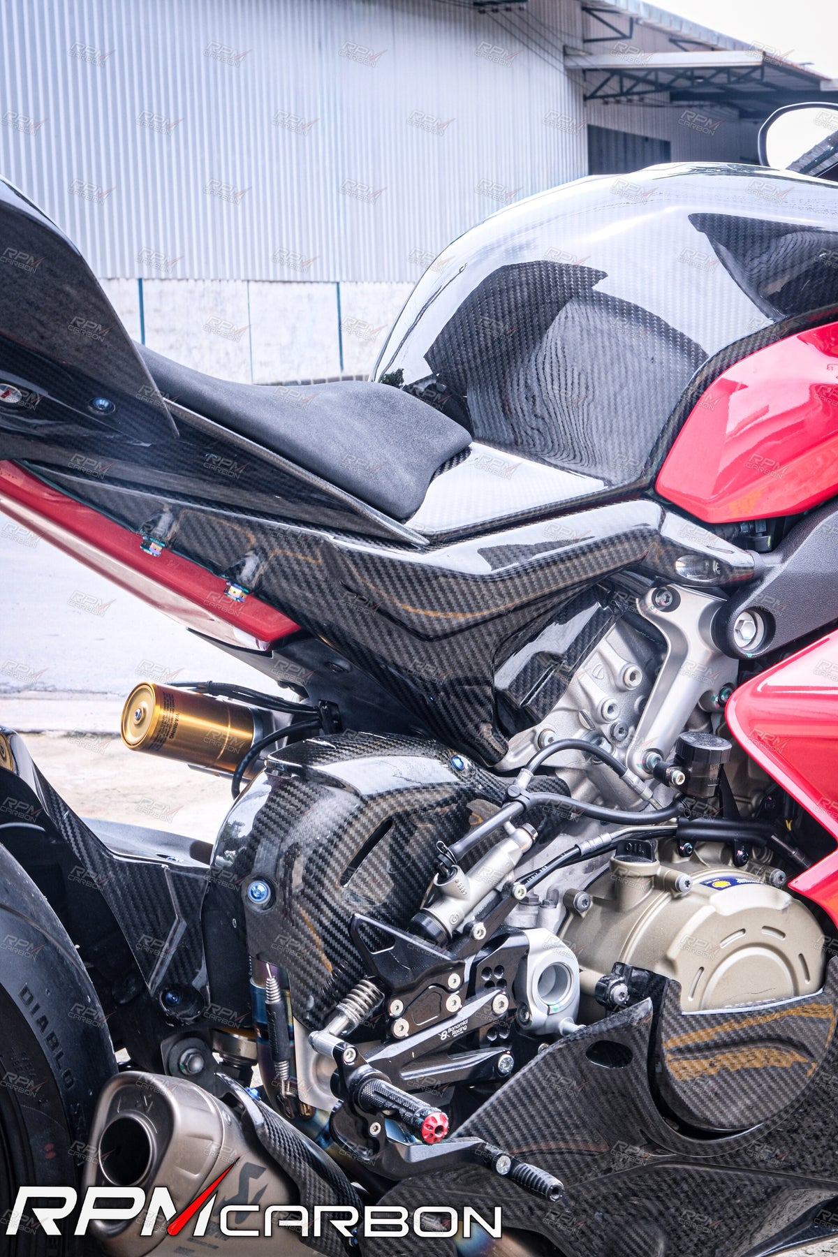 Ducati Panigale V4 Carbon Fiber Hilfsrahmenabdeckungen Protektoren Vollversion