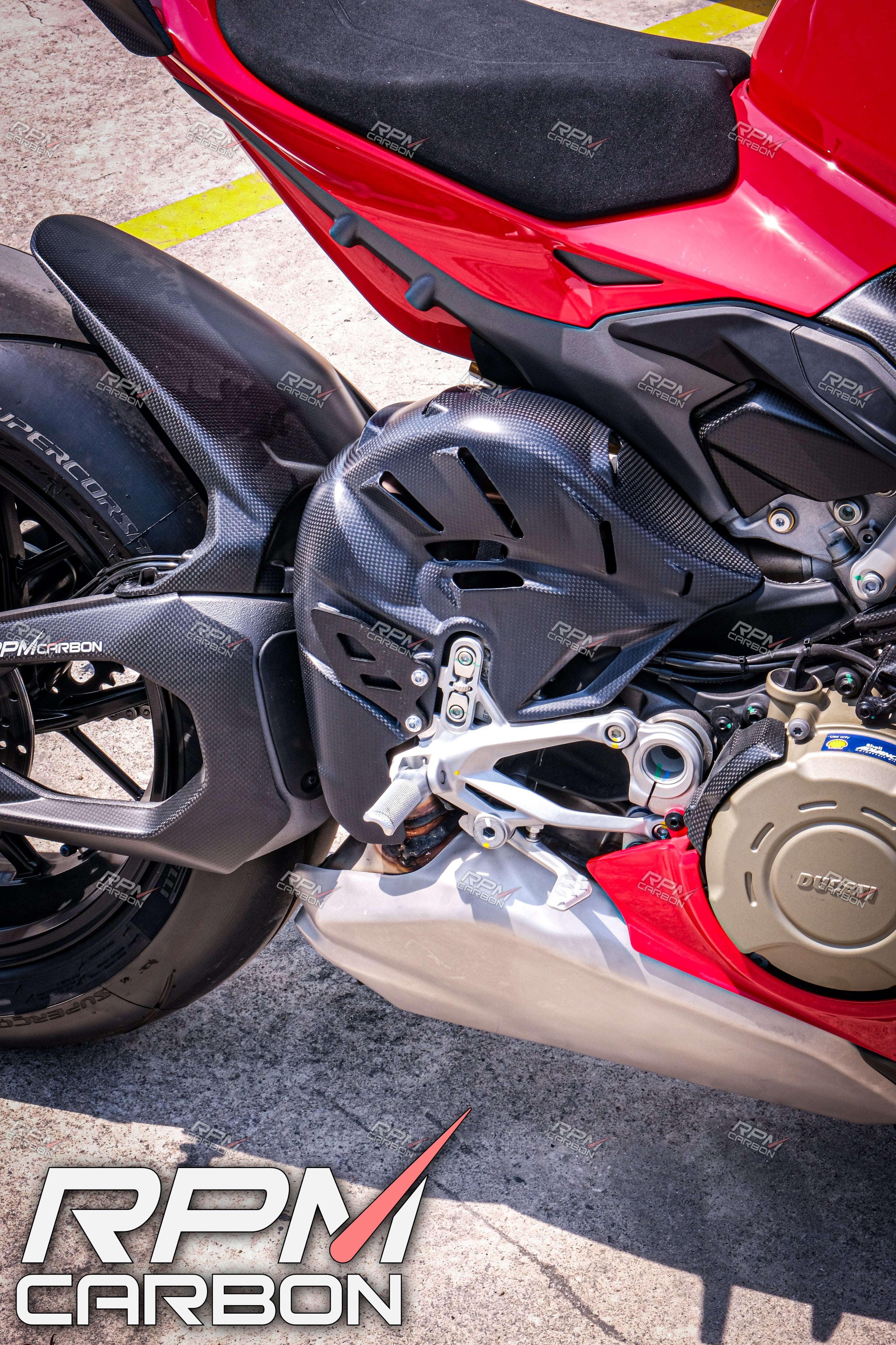 Ducati Panigale V4 / Streetfighter V4 Carbon Exhaust Heatshield (Custom Design)