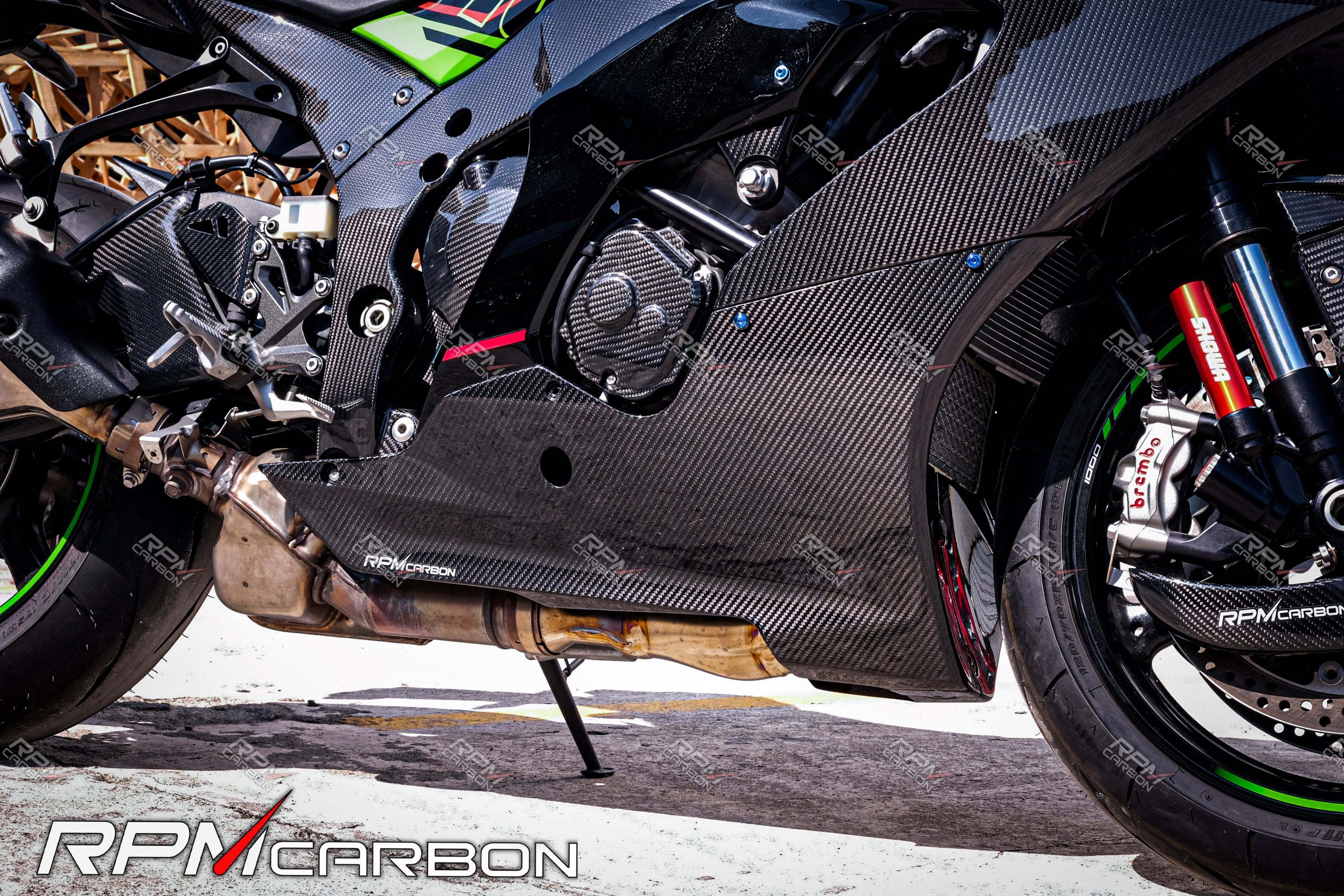 카와사키 ZX-10R 2021+ 카본 파이버 로어 사이드 페어링