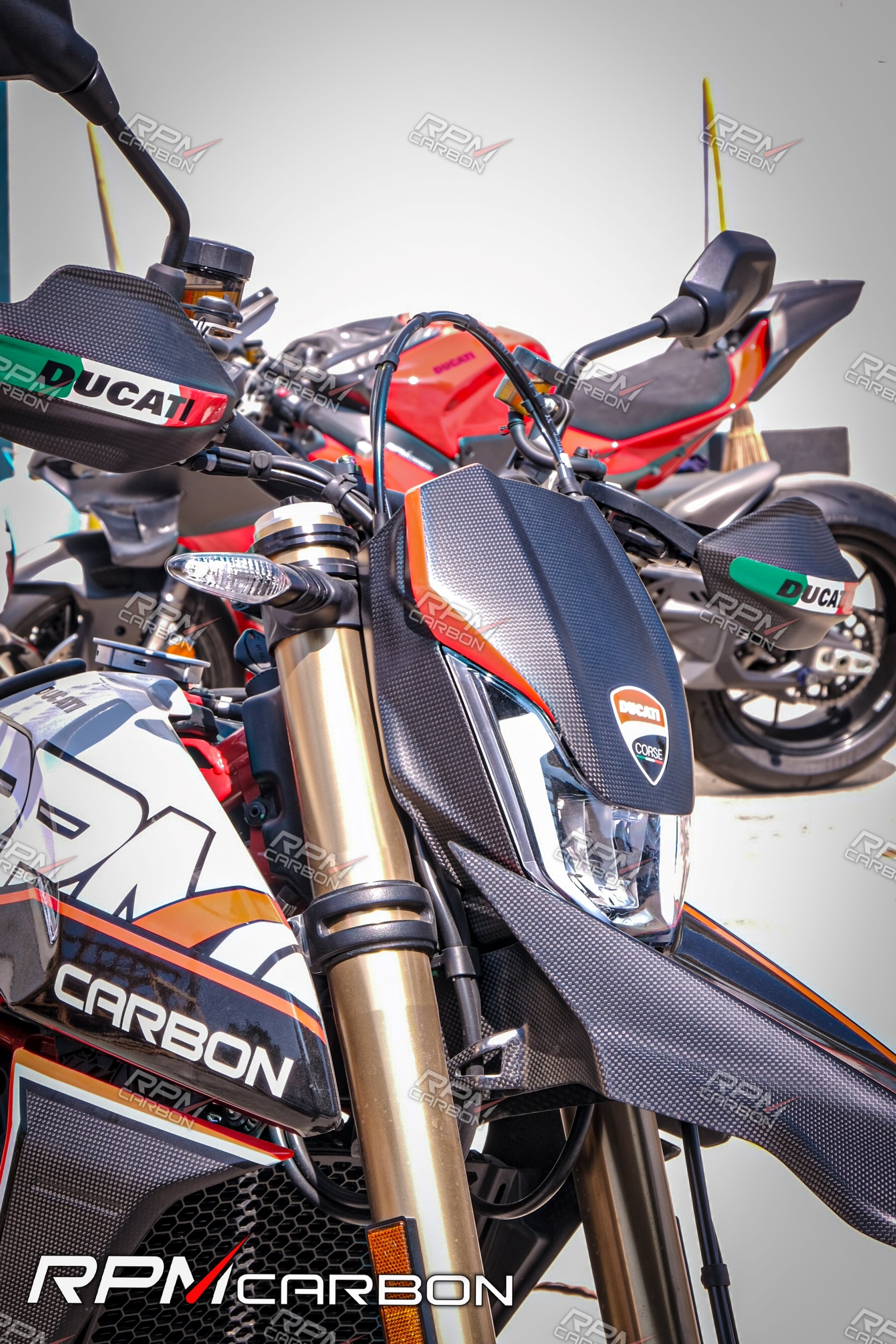 Ducati Hypermotard 698 Carbon Fiber Headlight Side Panels