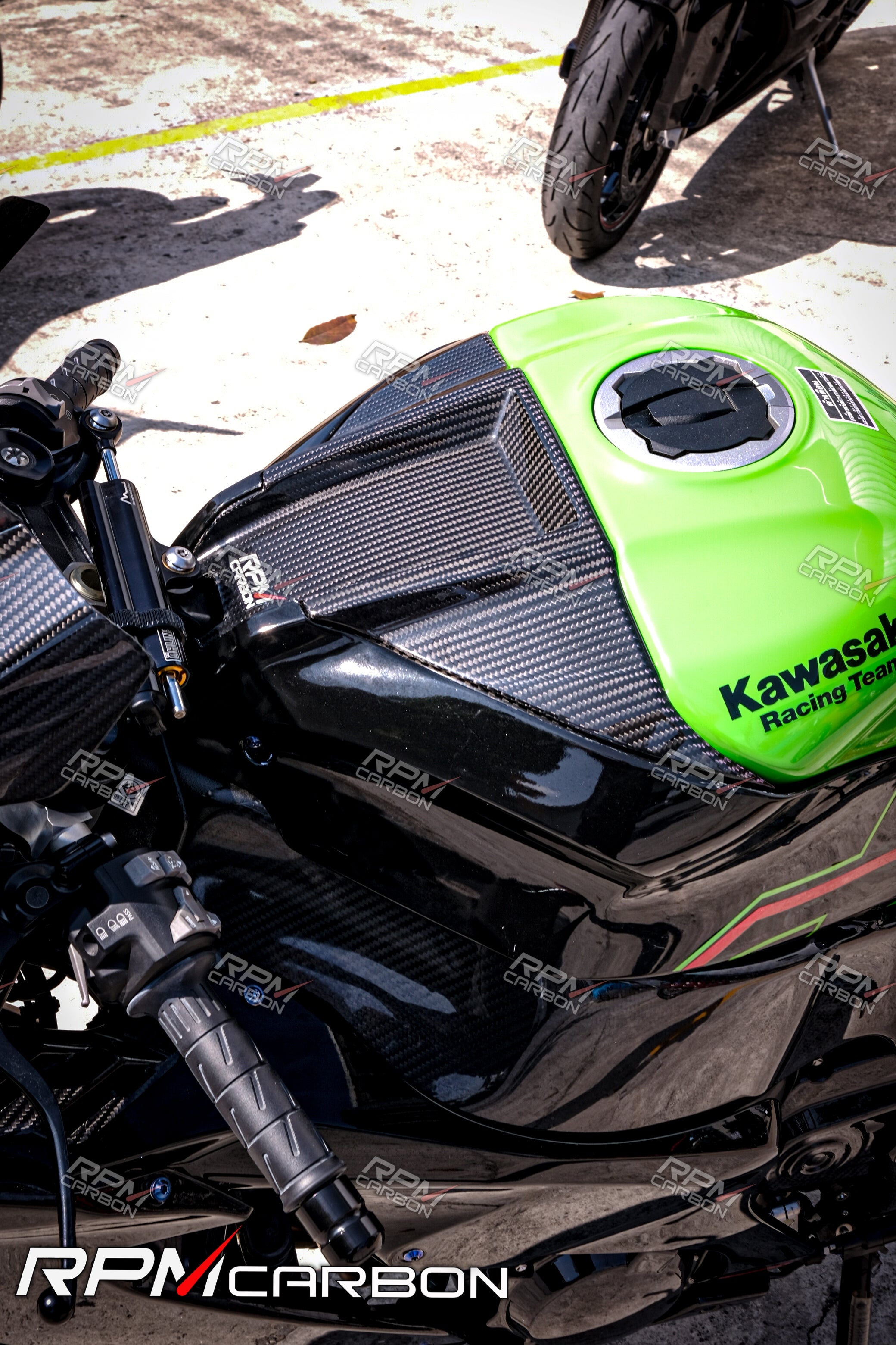 카와사키 ZX-10R 2011+ 탄소섬유 어퍼 탱크 에어박스 커버