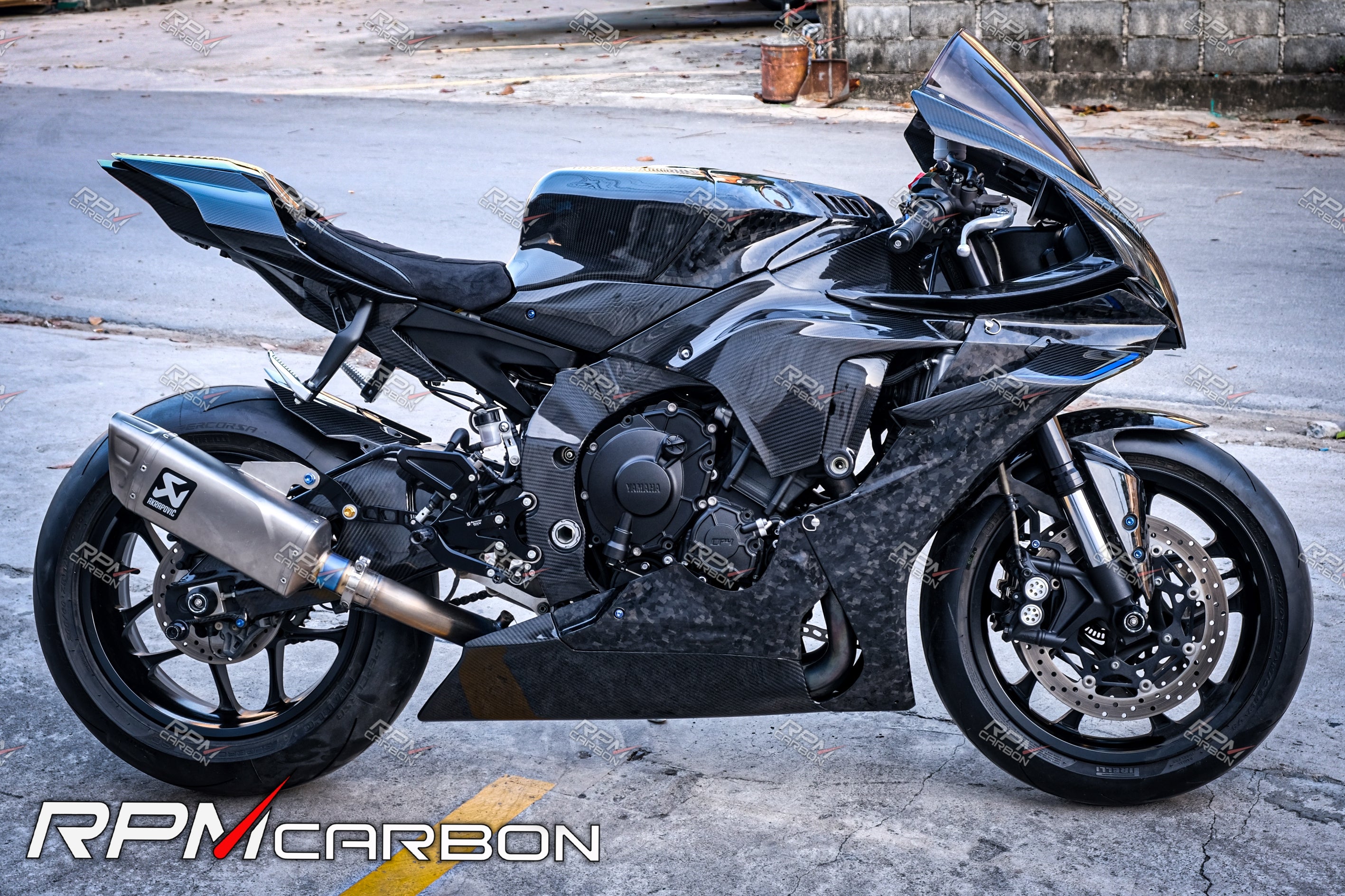 Yamaha R1 Carbon Fiber Full Tank Extender Cover WSBK Shroud Extender