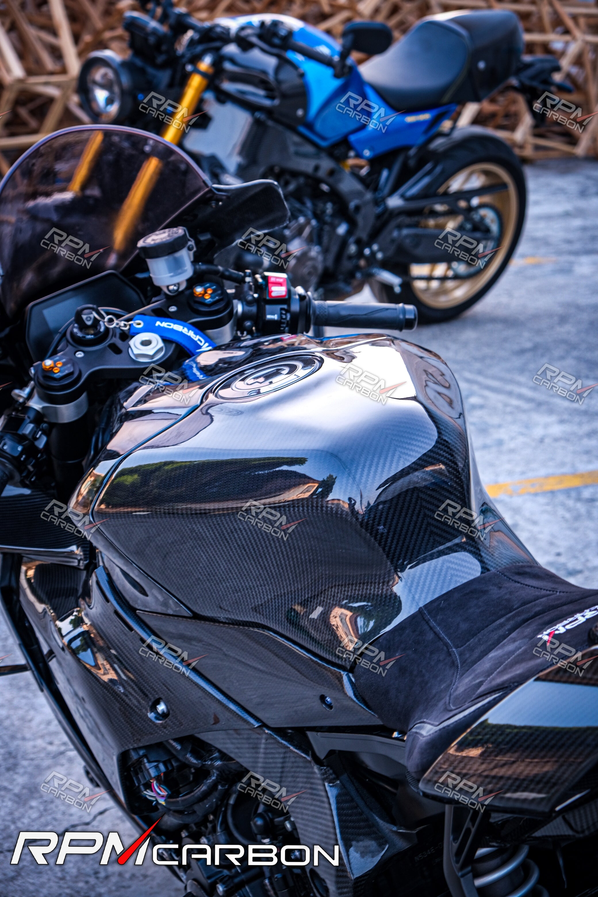 Yamaha R1 Carbon Fiber Full Tank Extender Cover WSBK Shroud Extender