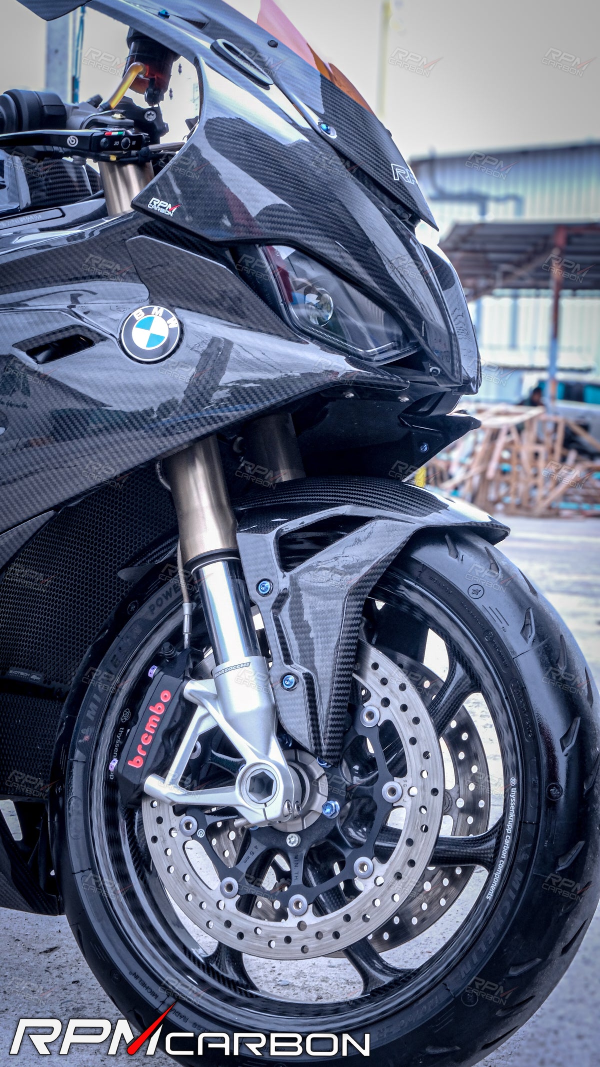 BMW S1000RR S1000R Guardabarros Delantero de Fibra de Carbono