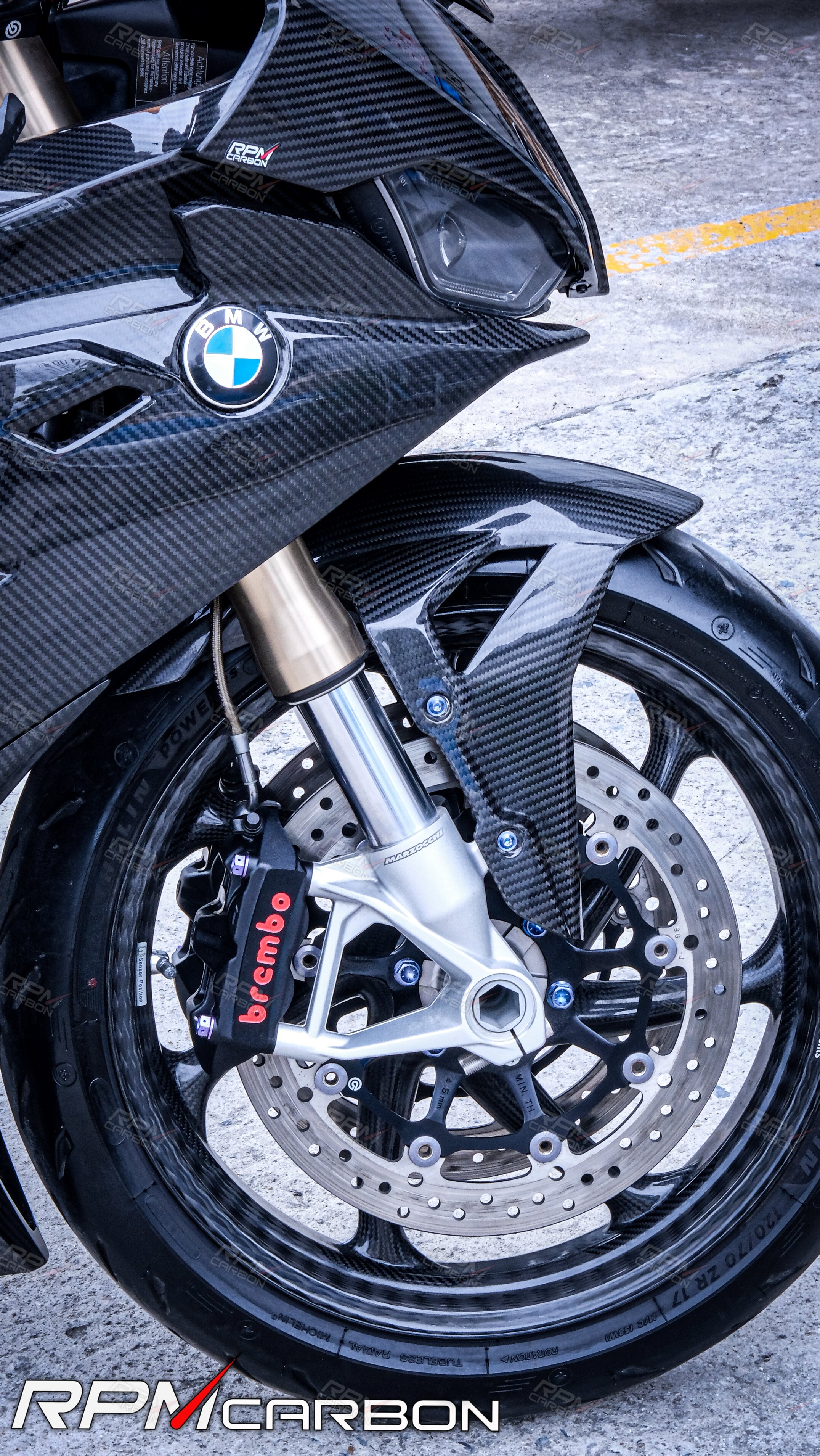 BMW S1000RR S1000R 탄소 섬유 전면 펜더 허거 머드가드