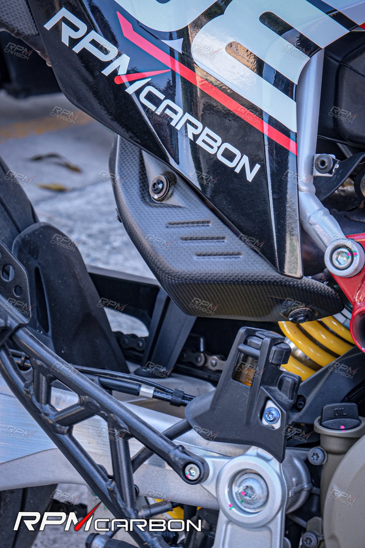 Ducati Hypermotard 698 Carbon Fiber Rear Exhaust Shield