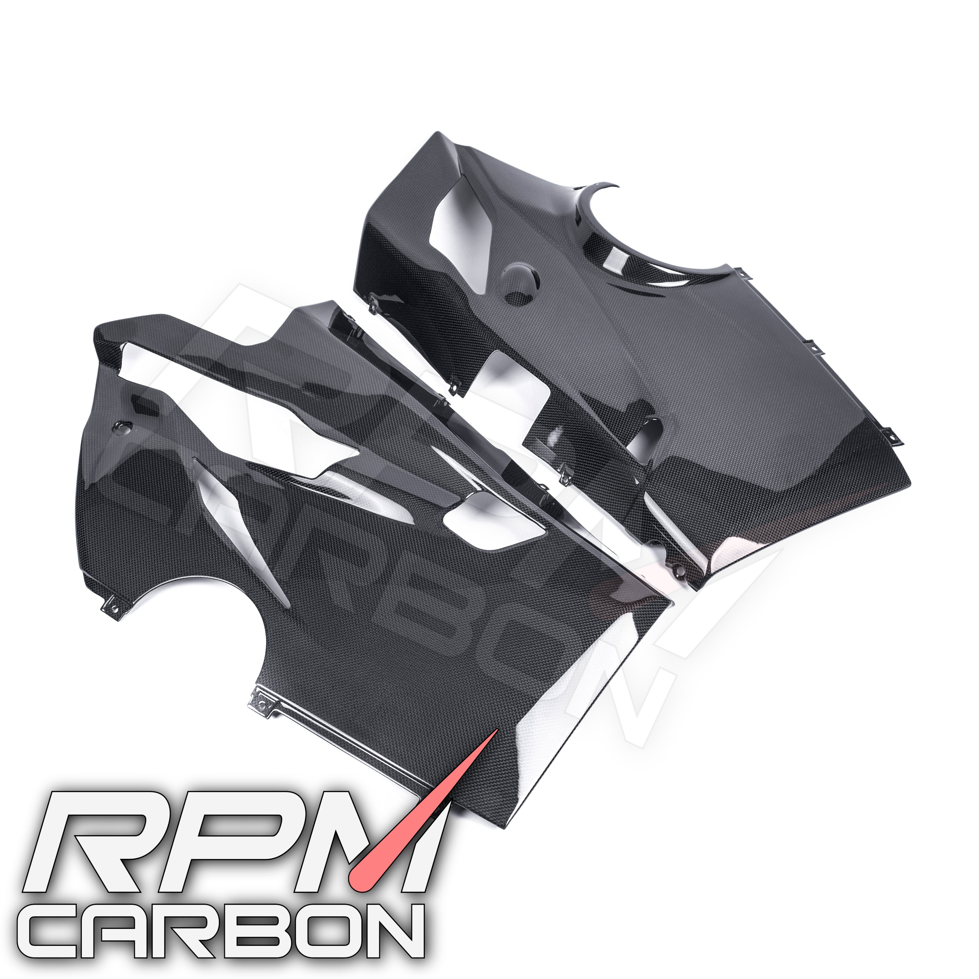 Ducati Panigale V4 Carbon Fiber Lower Side Fairings Belly Pan Akrapovic Version