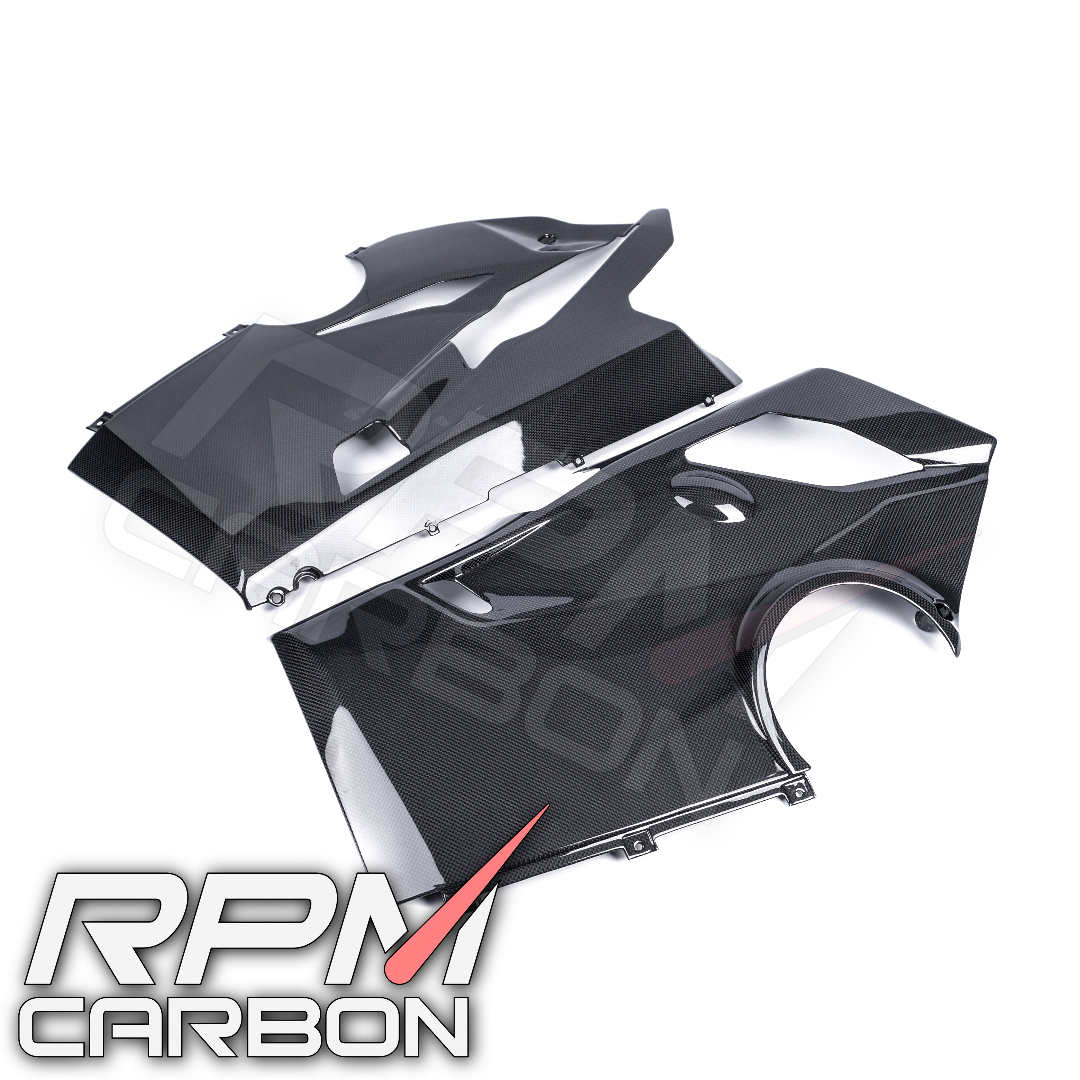 Ducati Panigale V4 Carbon Fiber Lower Side Fairings Belly Pan Akrapovic Version