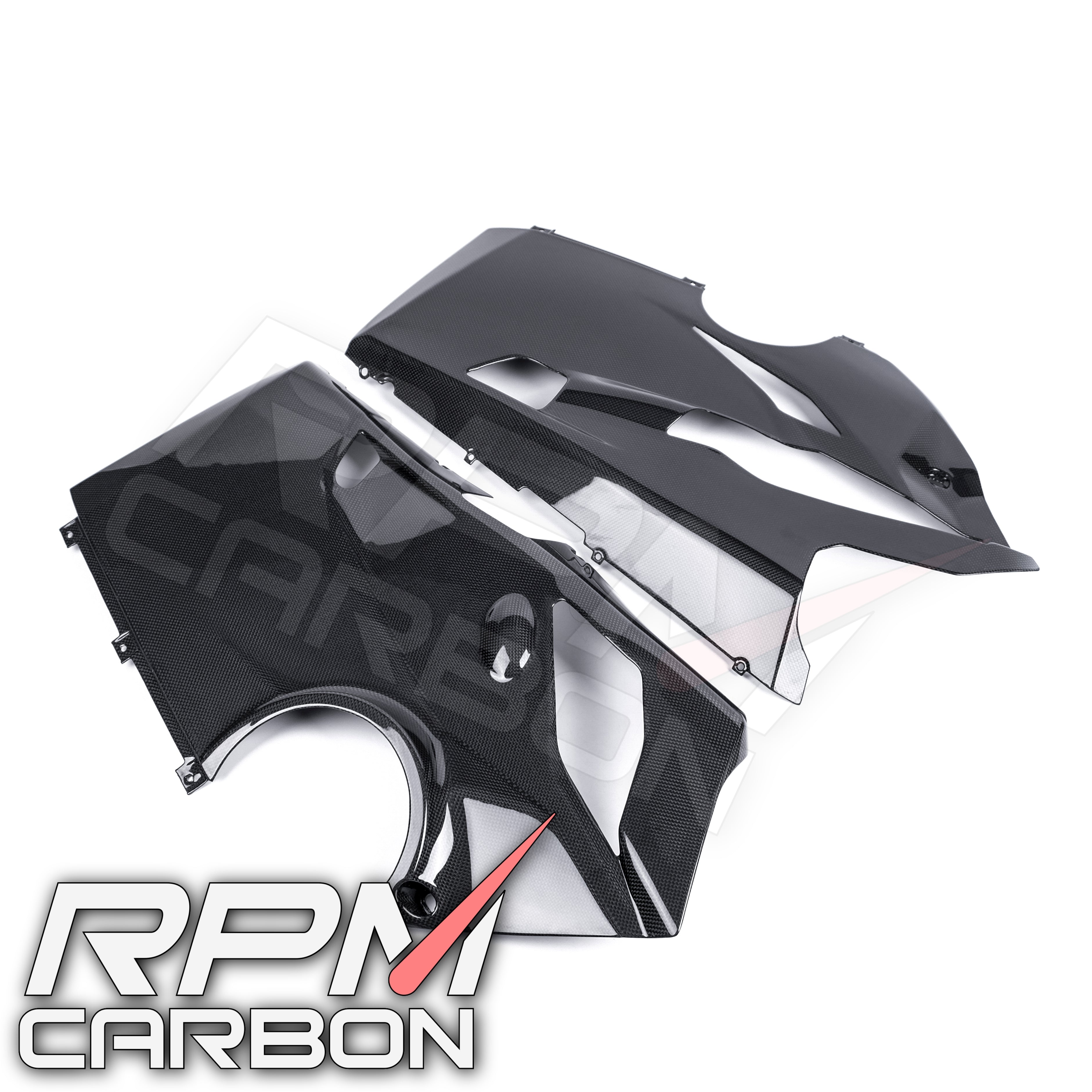 Ducati Panigale V4 Carbon Fiber Lower Side Fairings Belly Pan Akrapovic Version