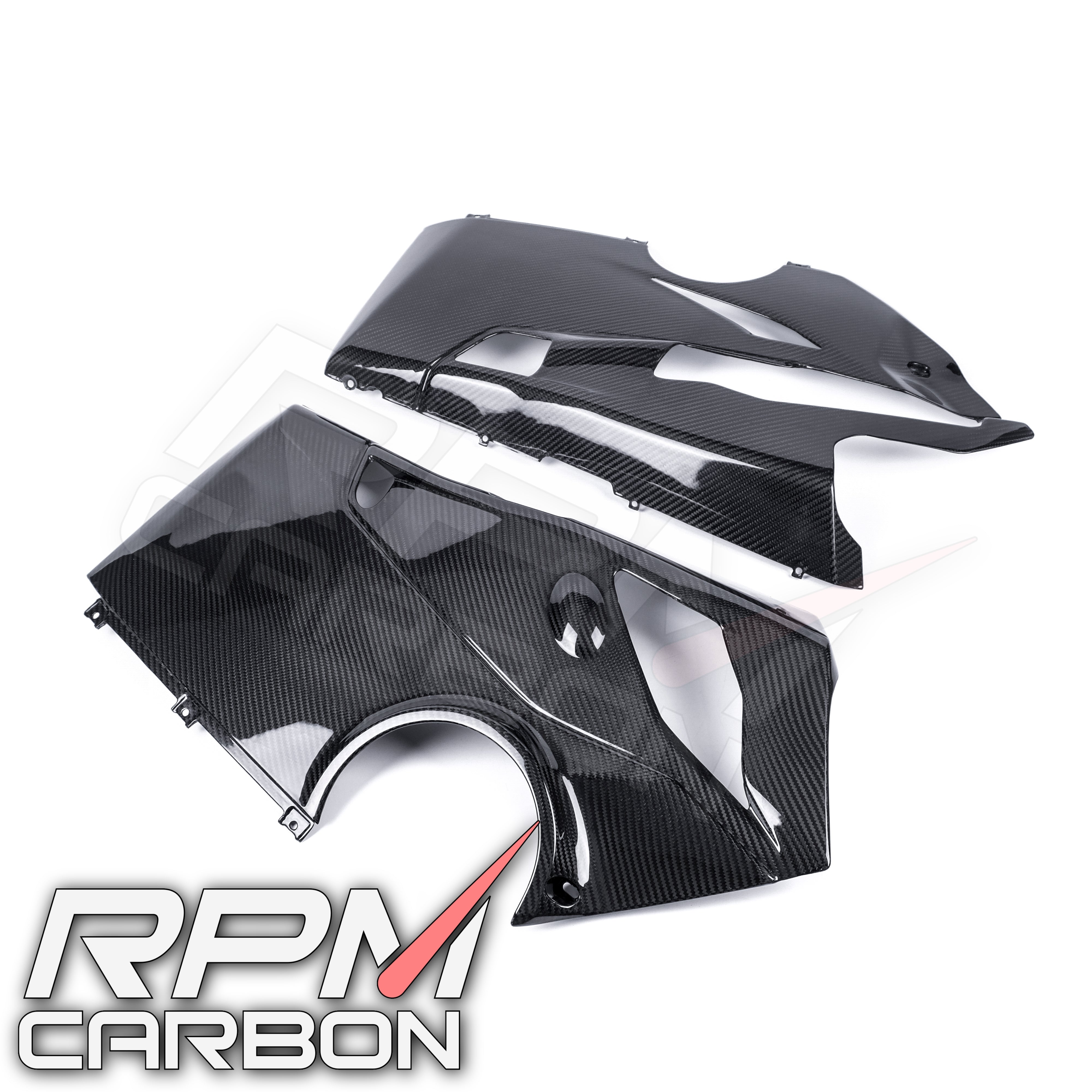 Ducati Panigale V4 Carbon Fiber Lower Side Fairings Belly Pan Akrapovic Version