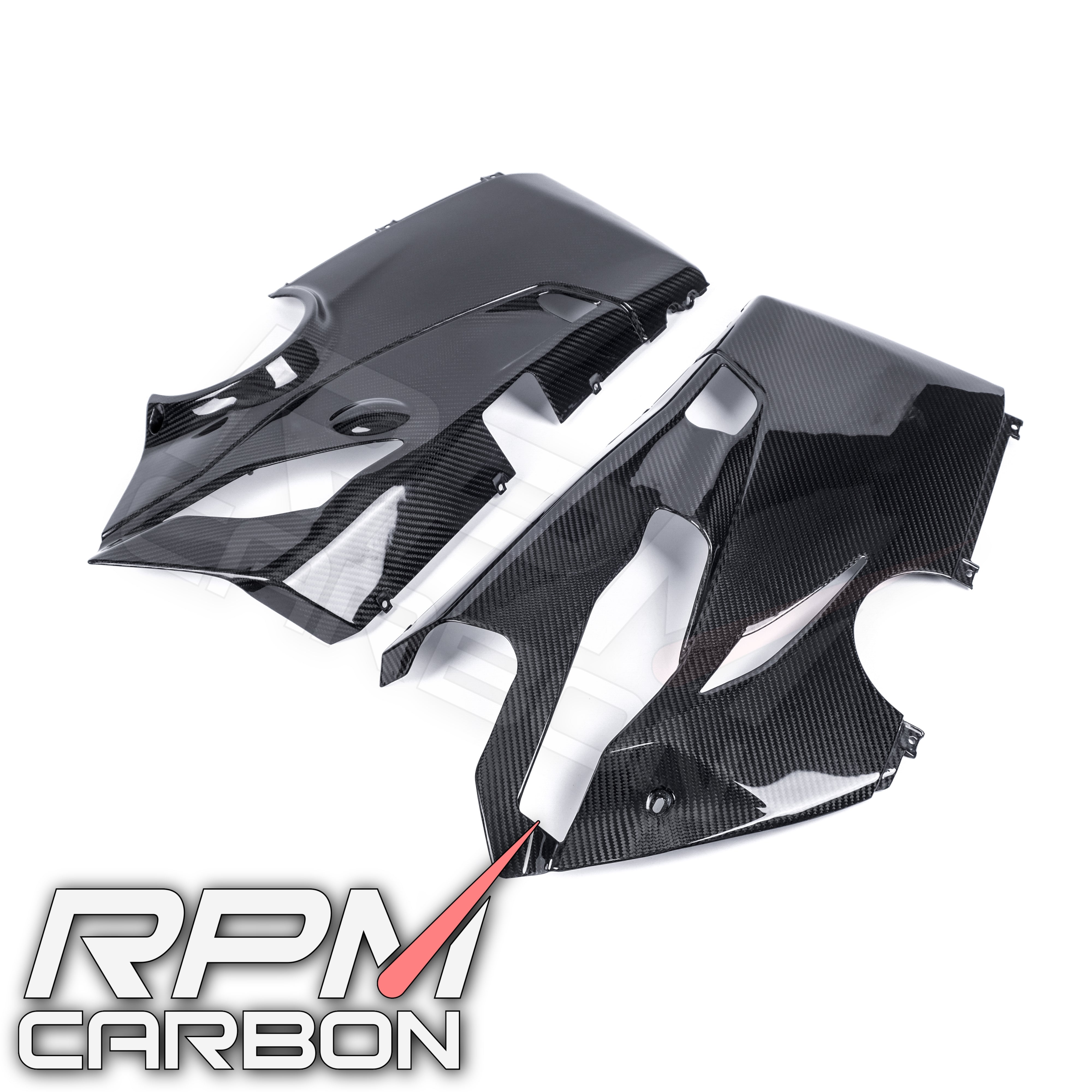 Ducati Panigale V4 Carbon Fiber Lower Side Fairings Belly Pan Akrapovic Version