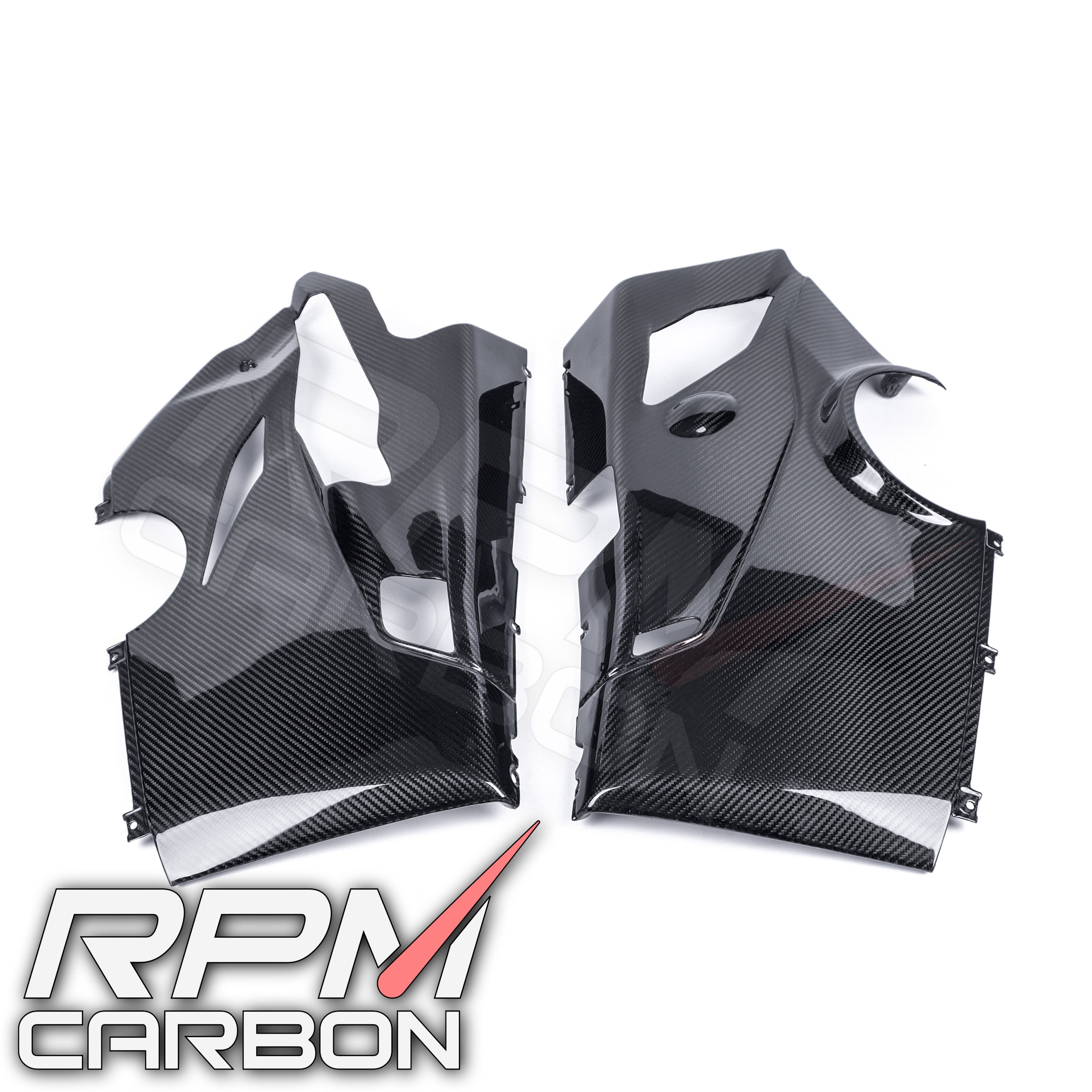 Ducati Panigale V4 Carbon Fiber Lower Side Fairings Belly Pan Akrapovic Version