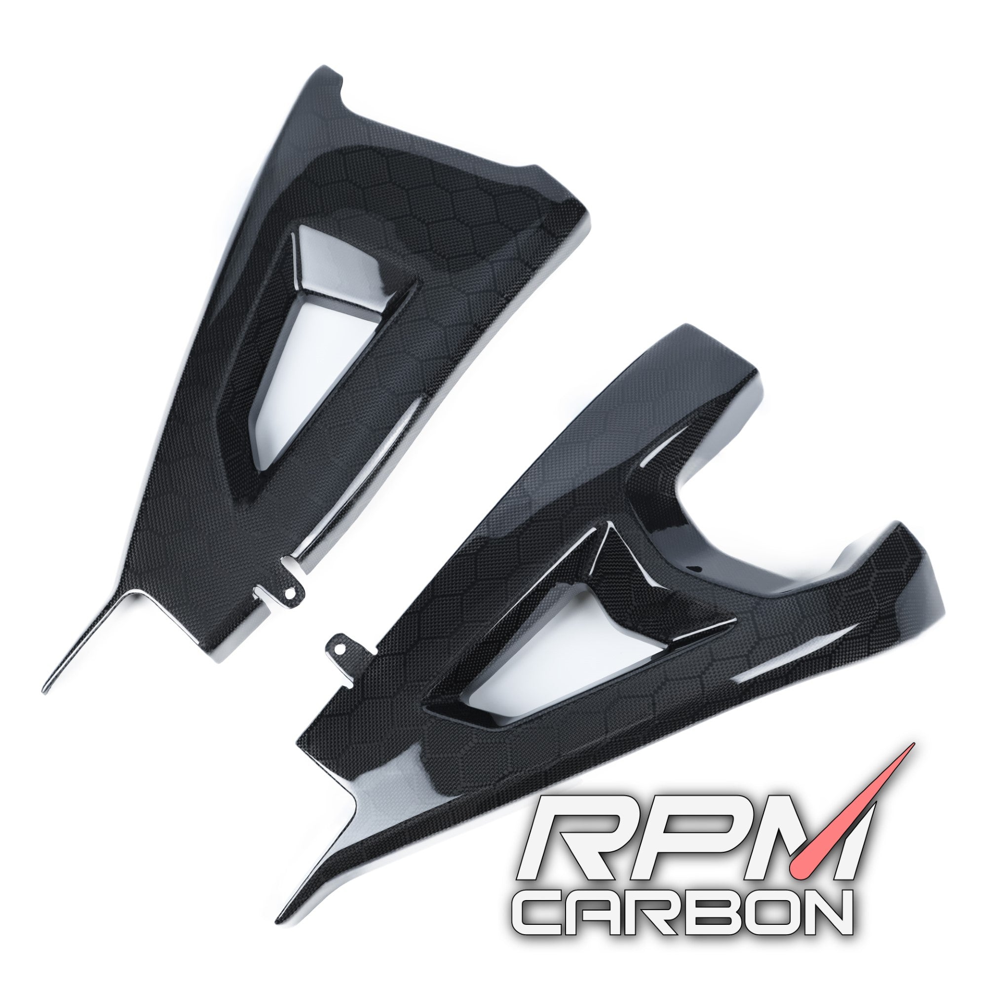 Kawasaki ZX-10R 2016+ Carbon Fiber Swingarm Covers Protectors in Carbon Fiber