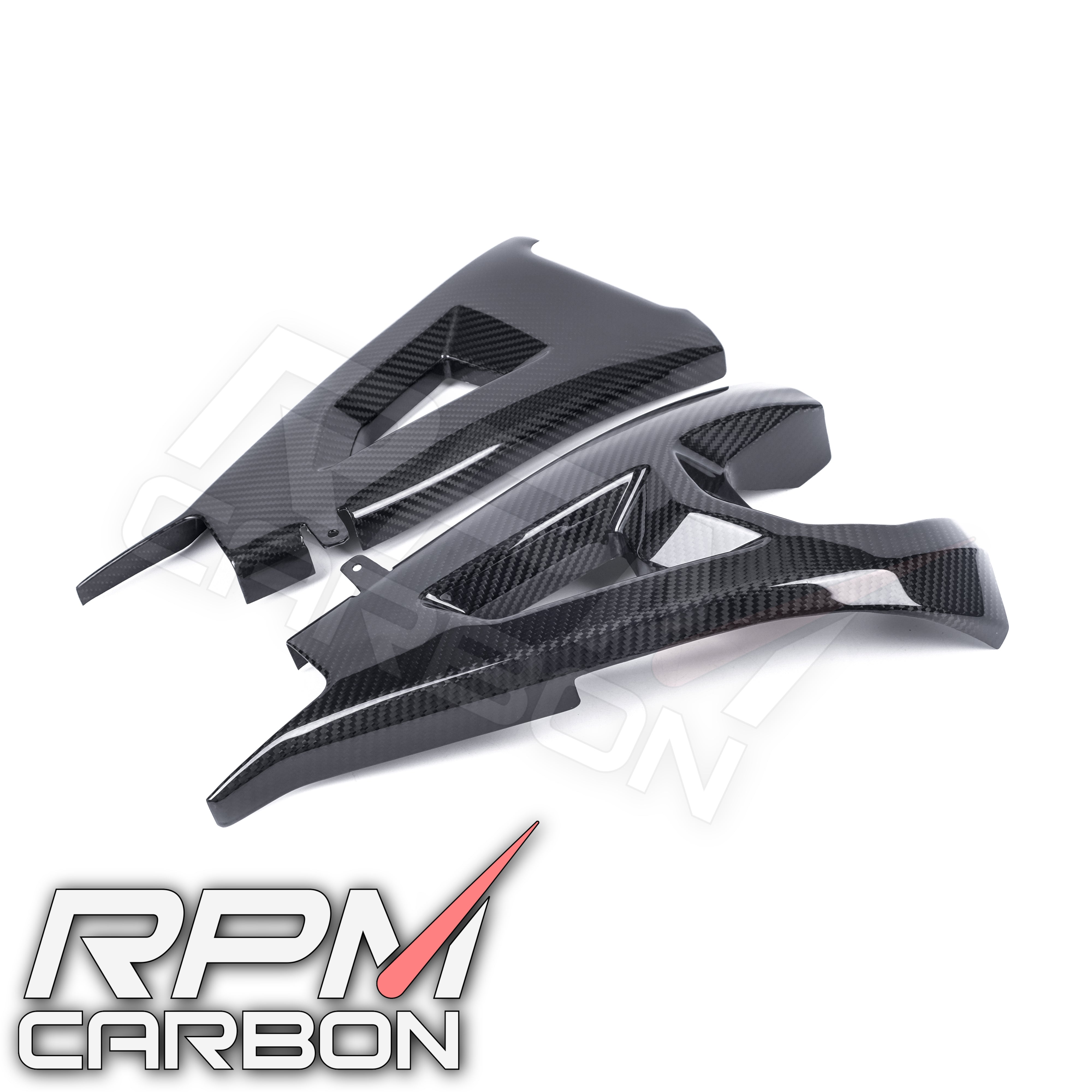 Kawasaki ZX-10R 2016+ Carbon Fiber Swingarm Covers Protectors in Carbon Fiber