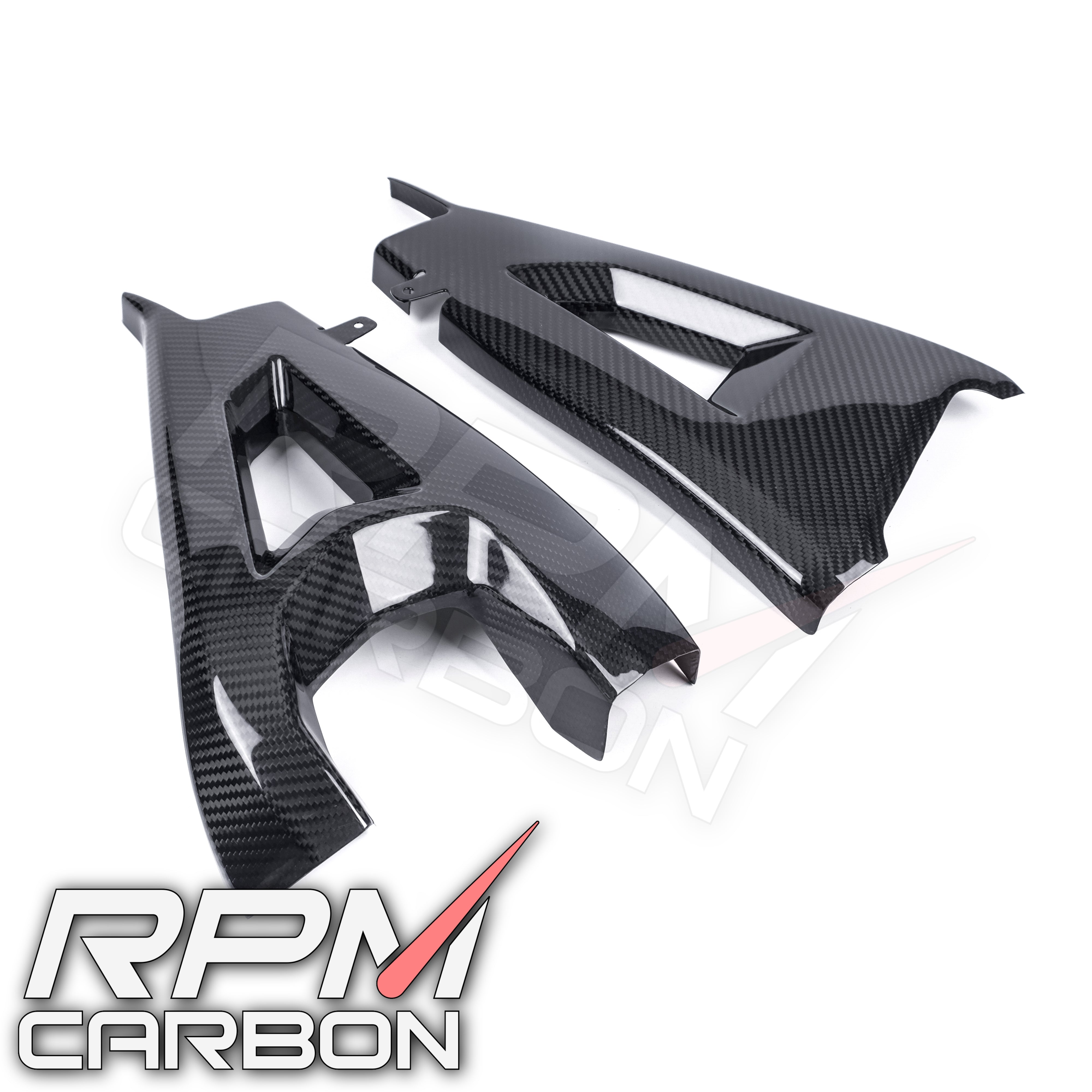 Kawasaki ZX-10R 2016+ Carbon Fiber Swingarm Covers Protectors in Carbon Fiber