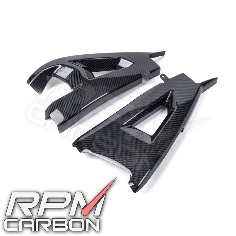 Kawasaki ZX-10R 2016+ Carbon Fiber Swingarm Covers Protectors in Carbon Fiber