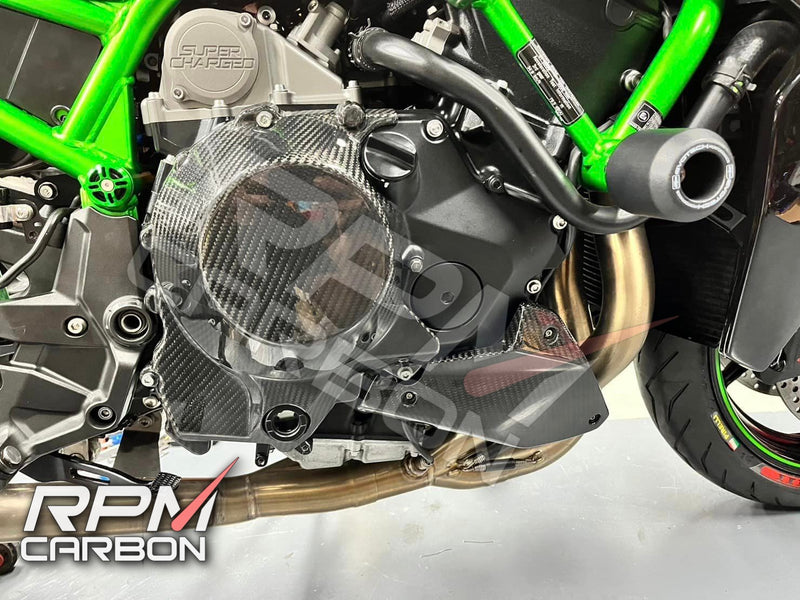 Kawasaki H2 / H2 SX Carbon Fiber Full Engine Cover
