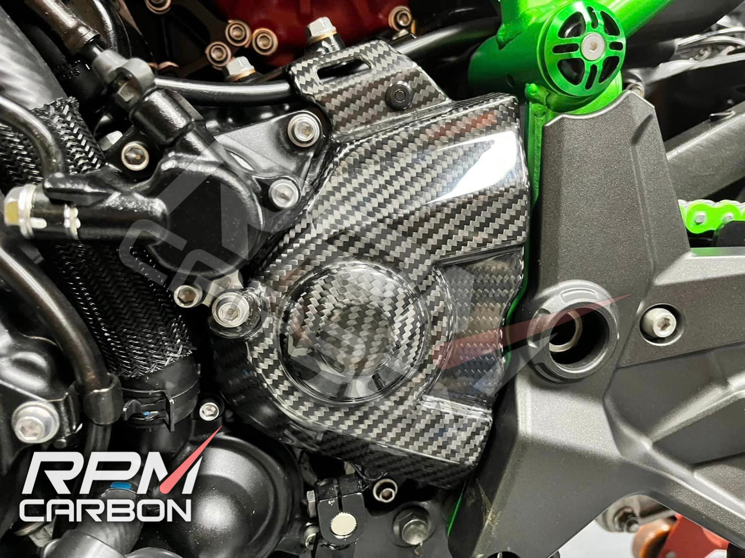 Kawasaki H2 / H2 SX Carbon Fiber Front Sprocket Cover