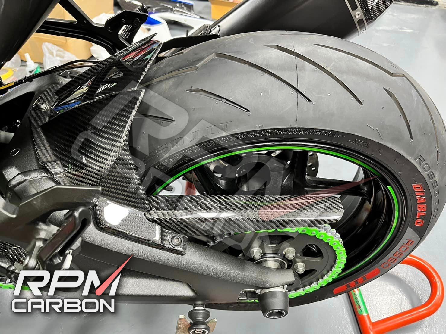 Kawasaki Z H2 Carbon Fiber Chain Guard Hugger