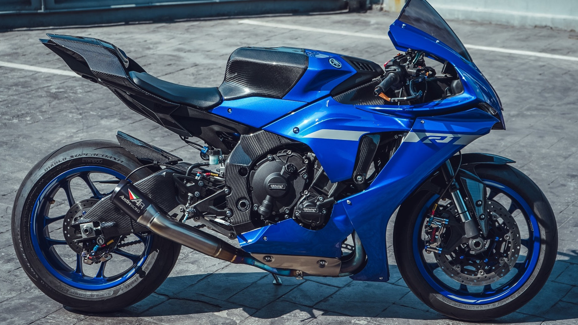 Yamaha R1 Carbon Fiber Full Tank Extender Cover WSBK Shroud Extender