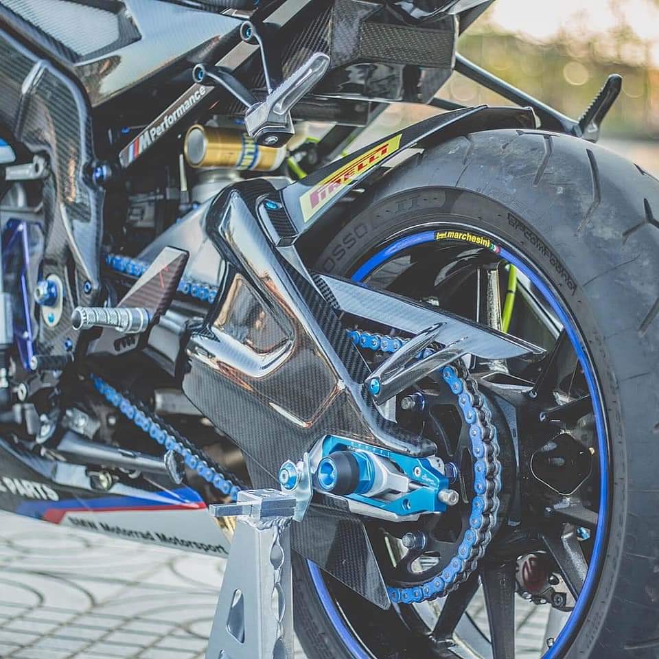 BMW S1000RR S1000R Carbon Fiber Swingarm Covers Protection