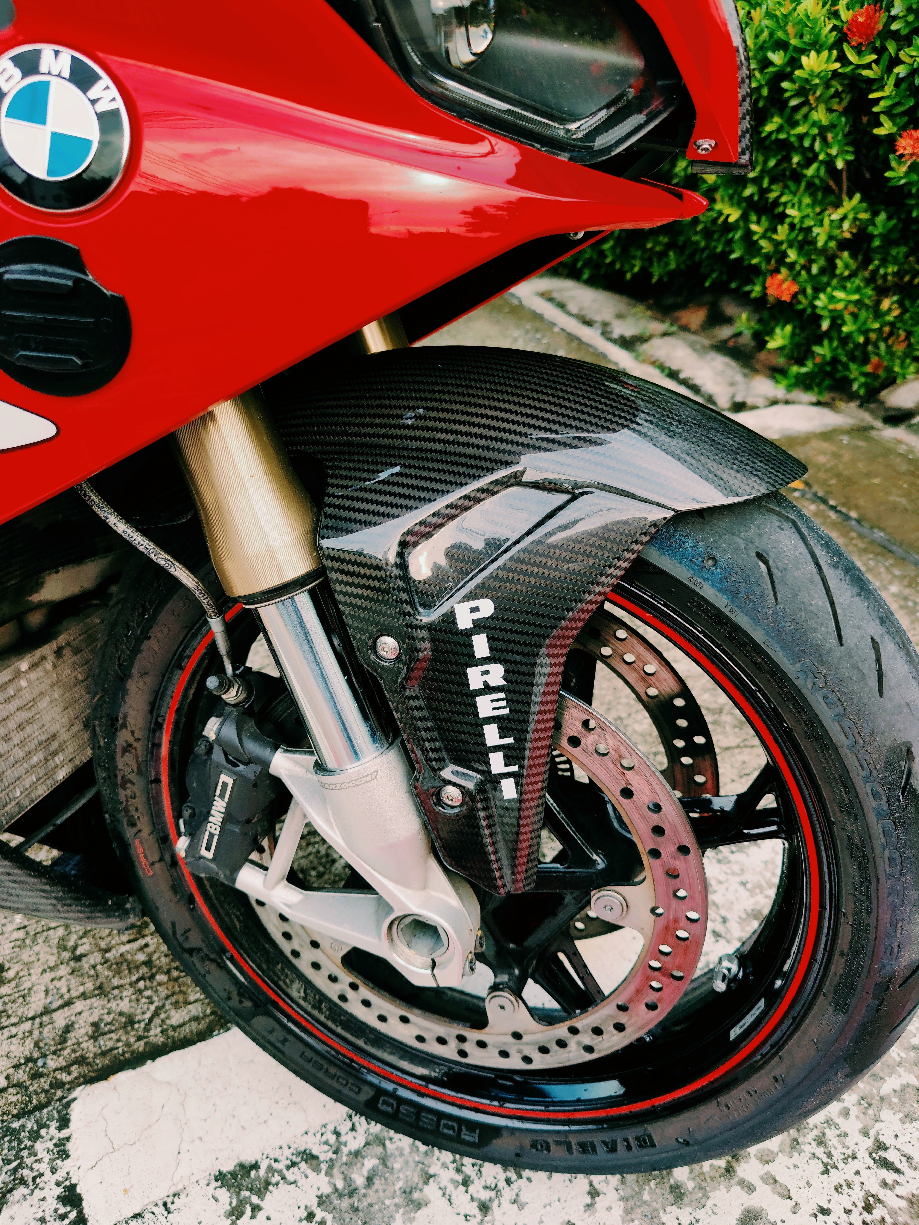 BMW S1000RR S1000R Carbon Fiber WSBK Front Fender Hugger Mudguard