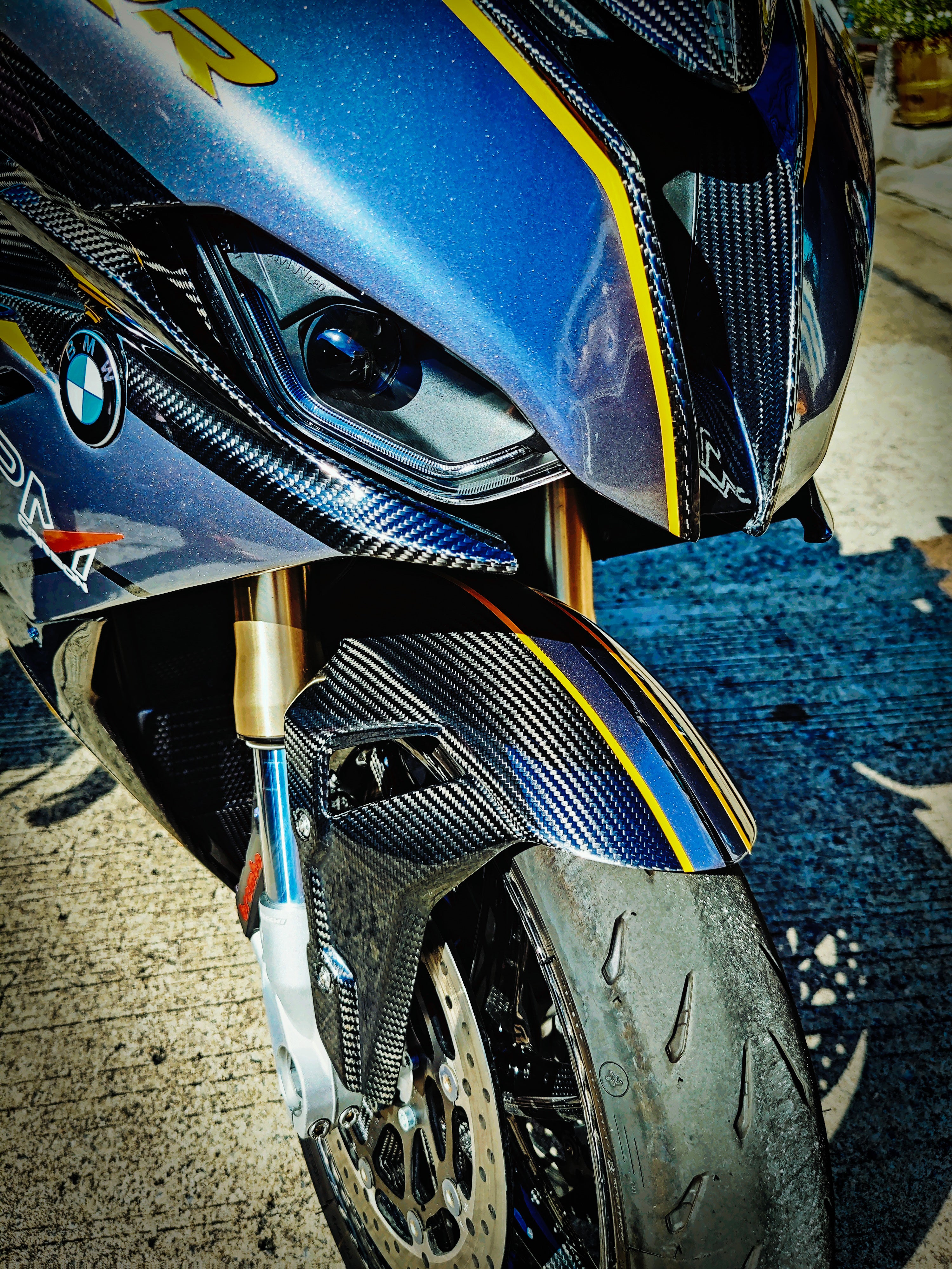 BMW S1000RR S1000R 탄소 섬유 전면 펜더 허거 머드가드