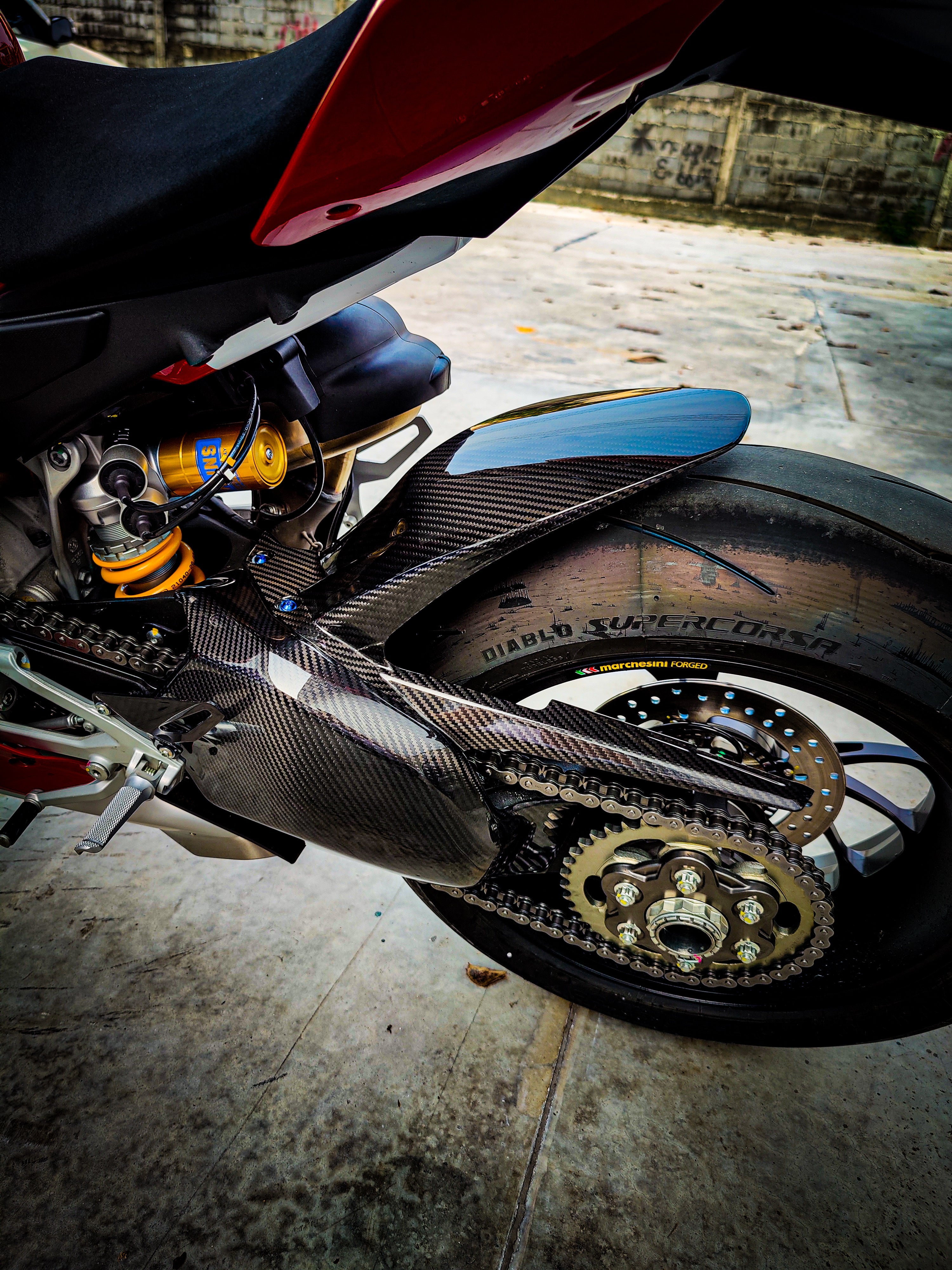 Ducati Streetfighter V4 Carbon Fiber Swingarm Cover Protector