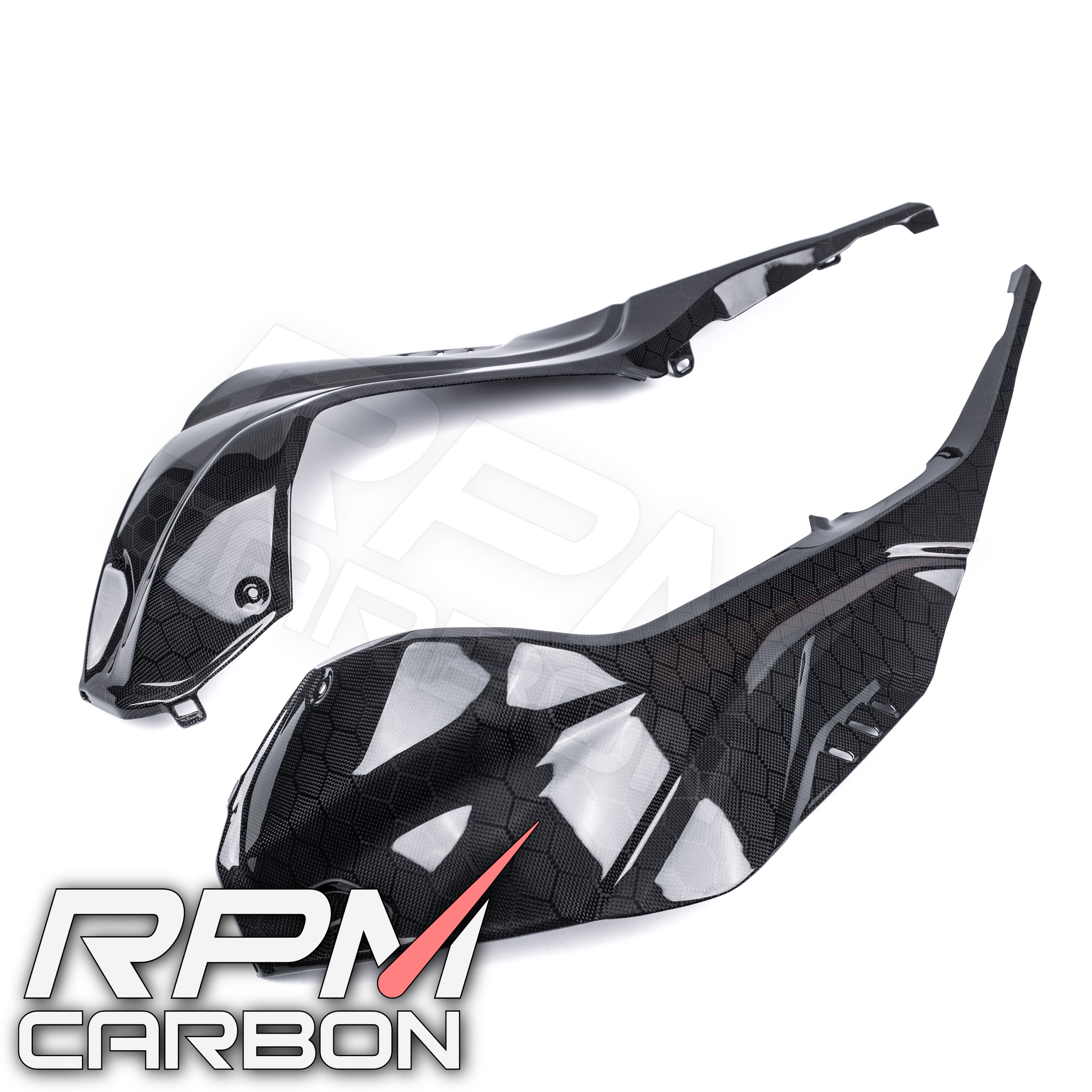 BMW S1000RR S1000R Carbon Fiber Tank Side Panels (Fully Enclosed)