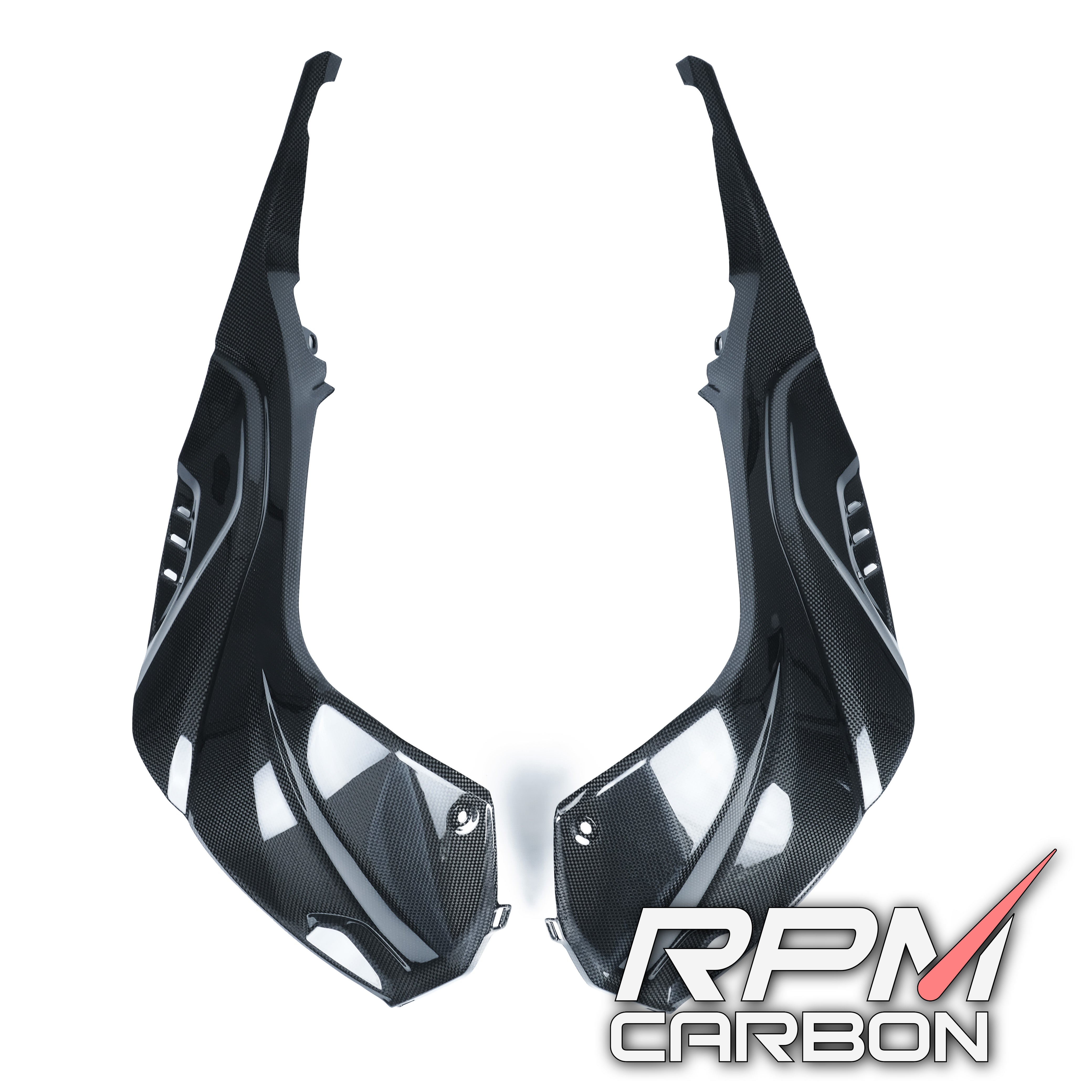 BMW S1000RR S1000R Carbon Fiber Tank Side Panels (Fully Enclosed)