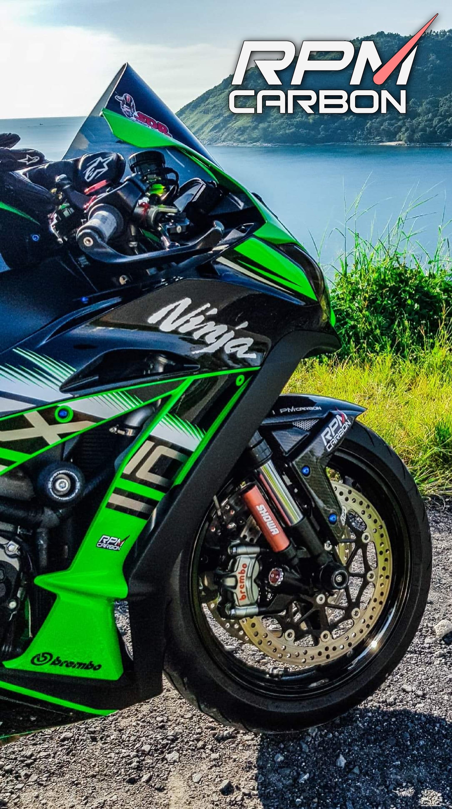 Kawasaki ZX10 H2 Carbon Fiber Front Fender Hugger Mudguard