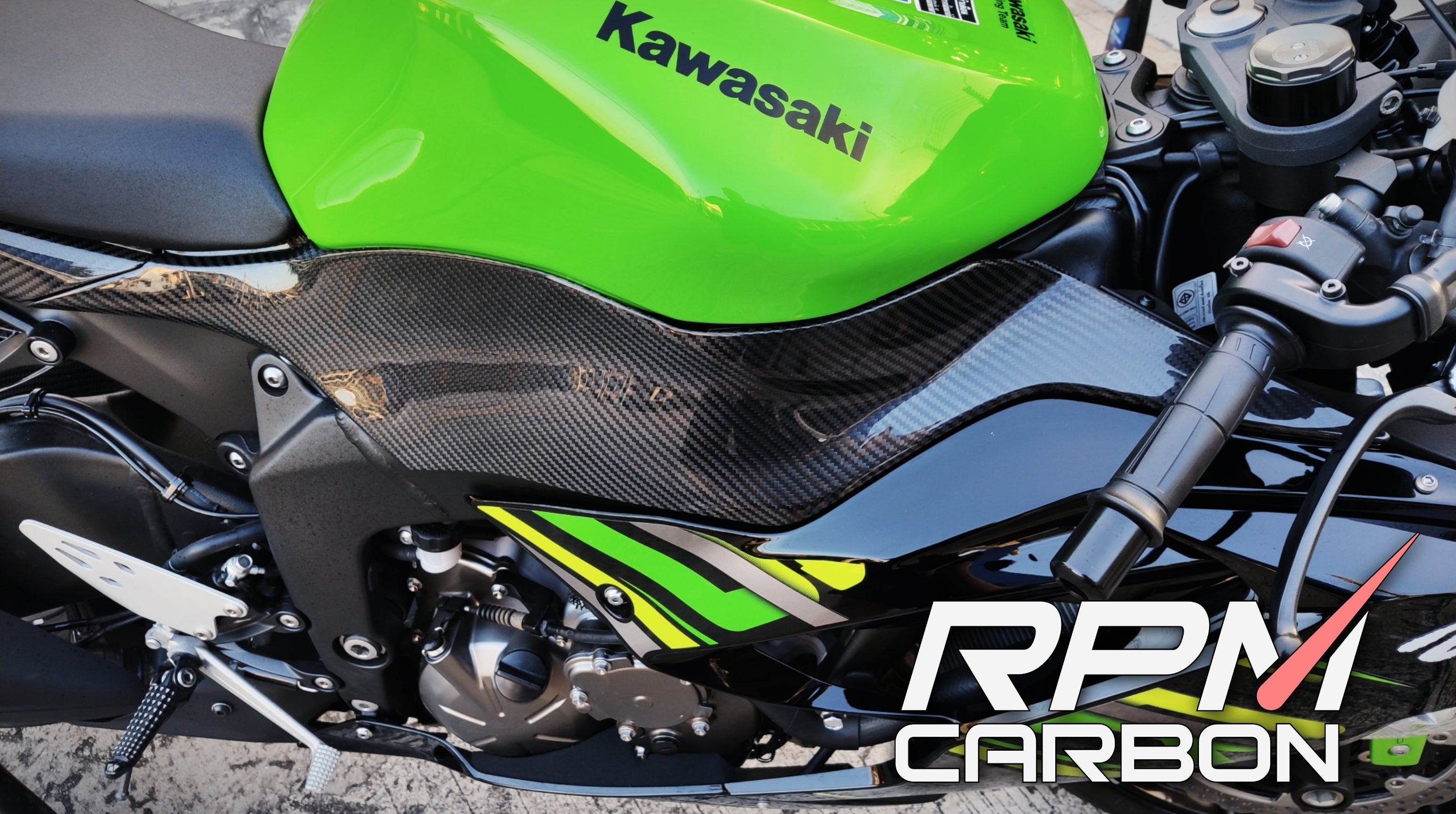 Kawasaki ZX6 ZX-6 ZX-6R Tank Side Panels Cowls Carbon Fiber