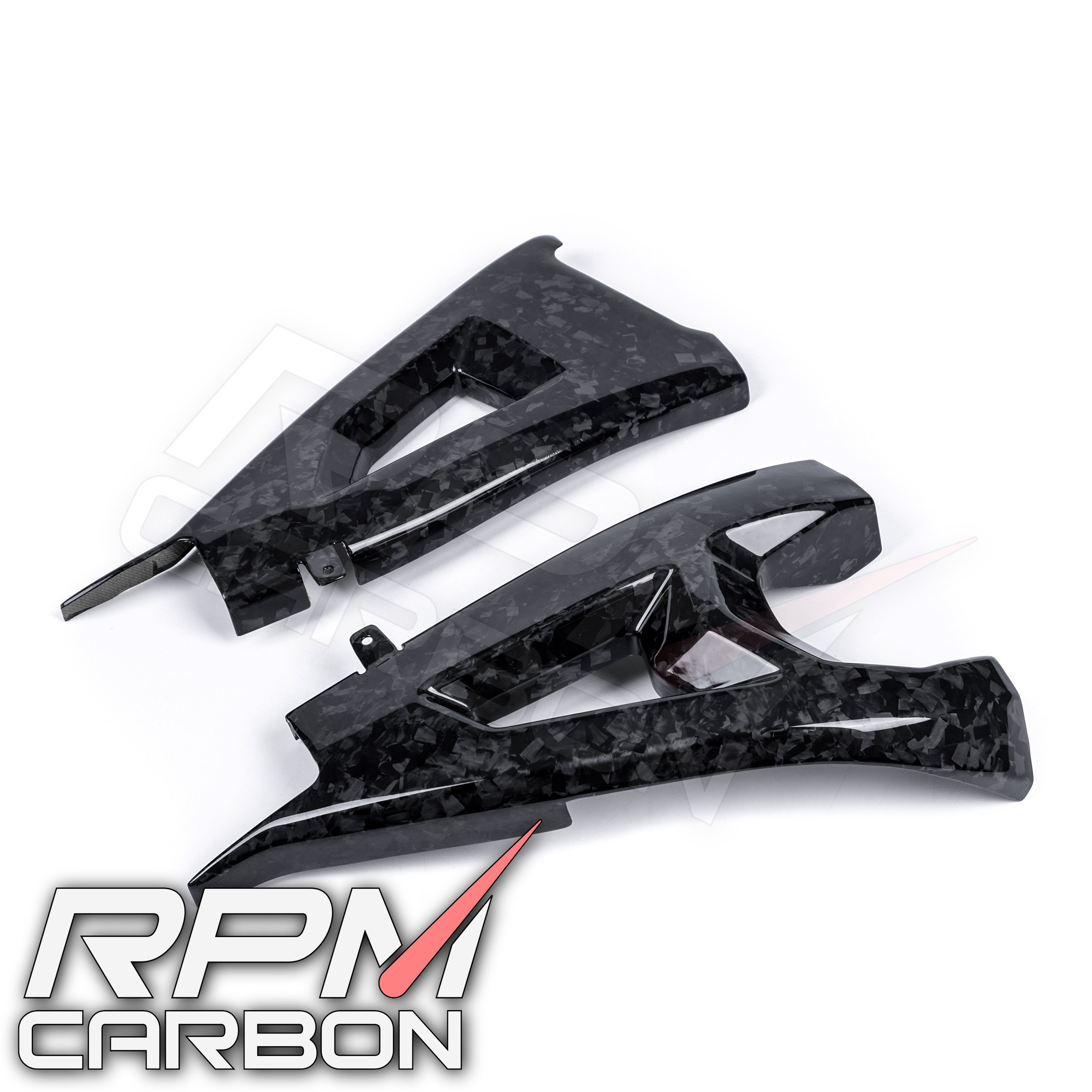 Kawasaki ZX-10R 2016+ Carbon Fiber Swingarm Covers Protectors in Carbon Fiber
