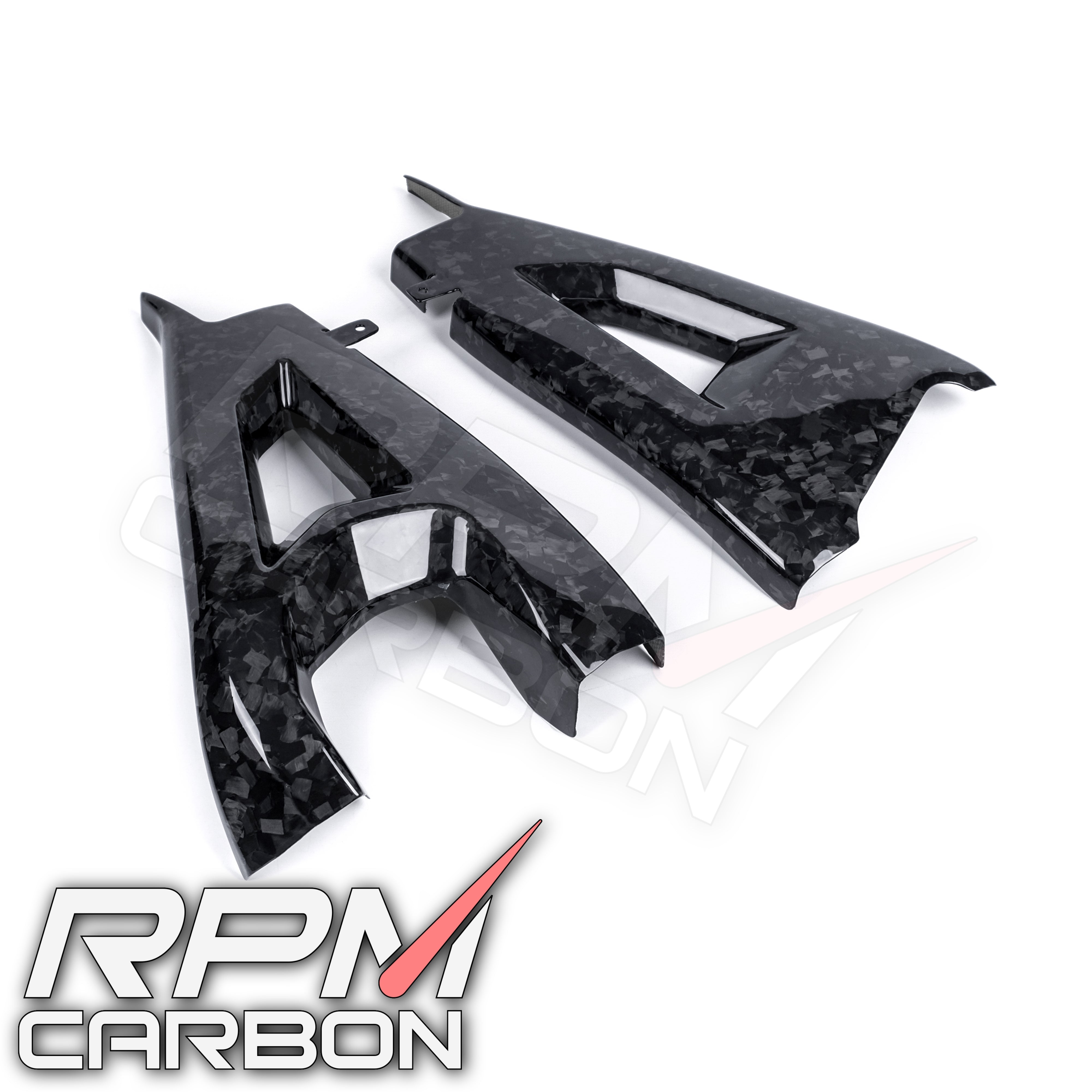 Kawasaki ZX-10R 2016+ Carbon Fiber Swingarm Covers Protectors in Carbon Fiber