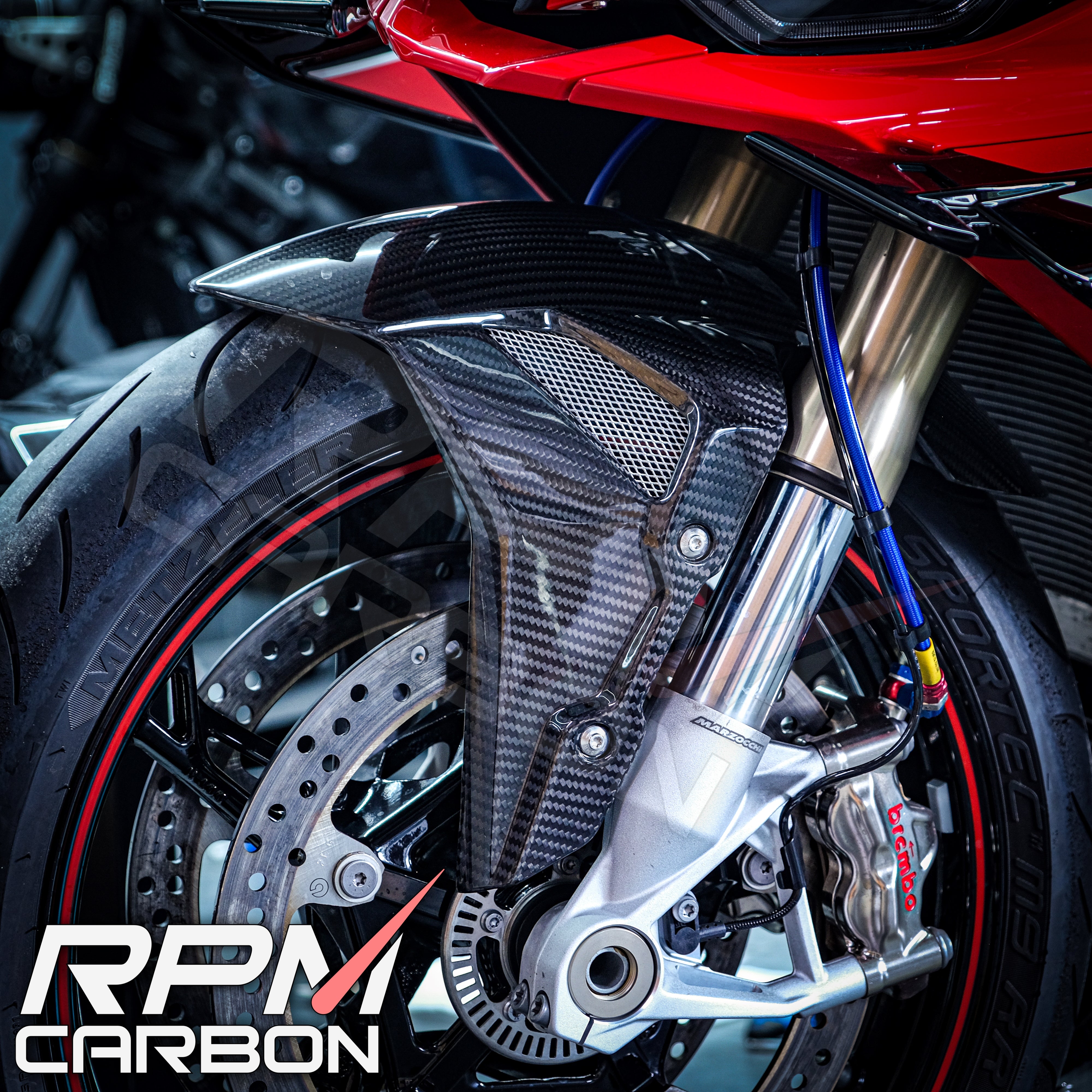 BMW S1000RR S1000R Carbon Fiber Front Fender Hugger Mudguard