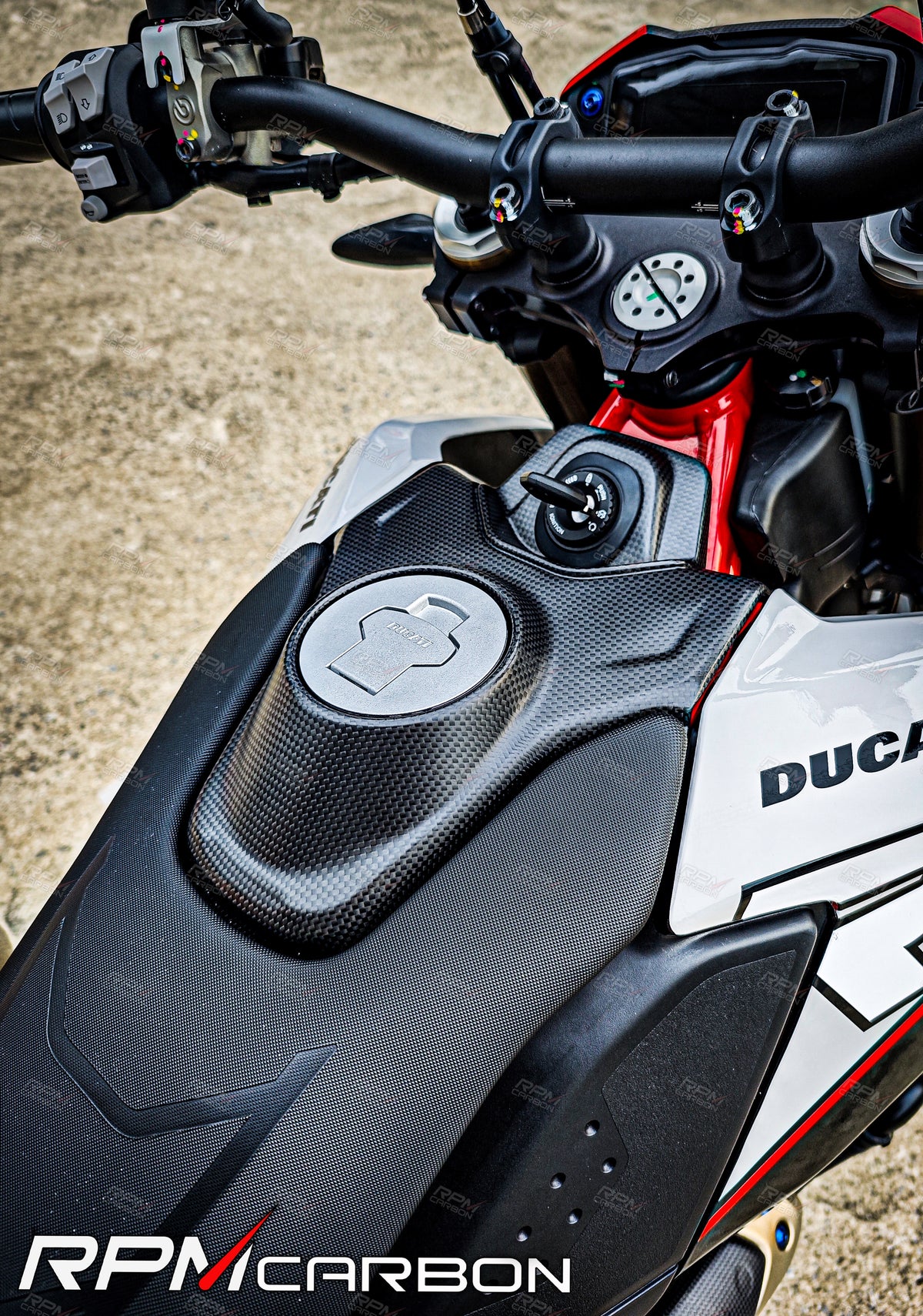 Ducati Hypermotard 698 Carbon Fiber Upper Tank Cover