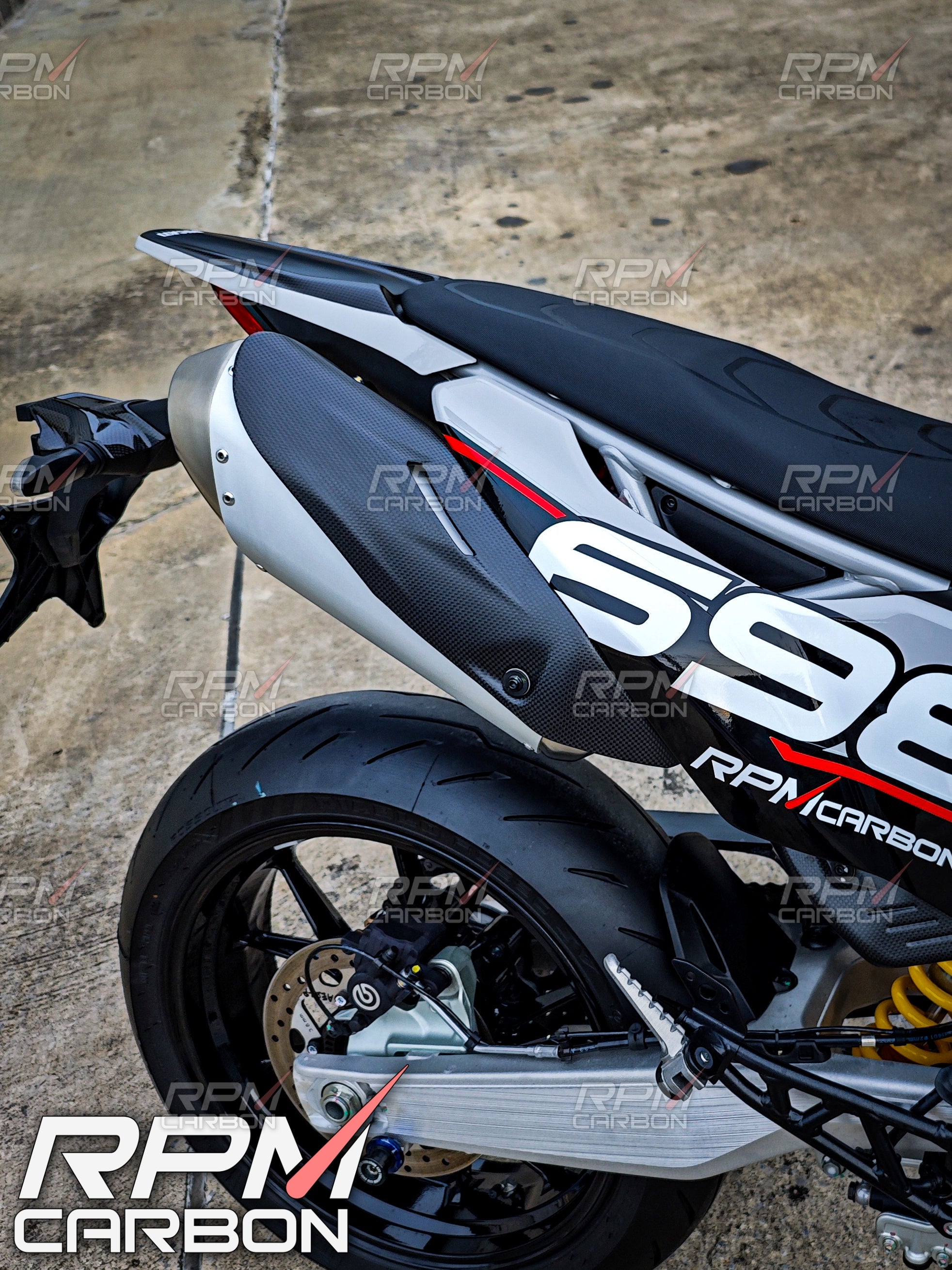 Ducati Hypermotard 698 Carbon Fiber Exhaust Side Covers