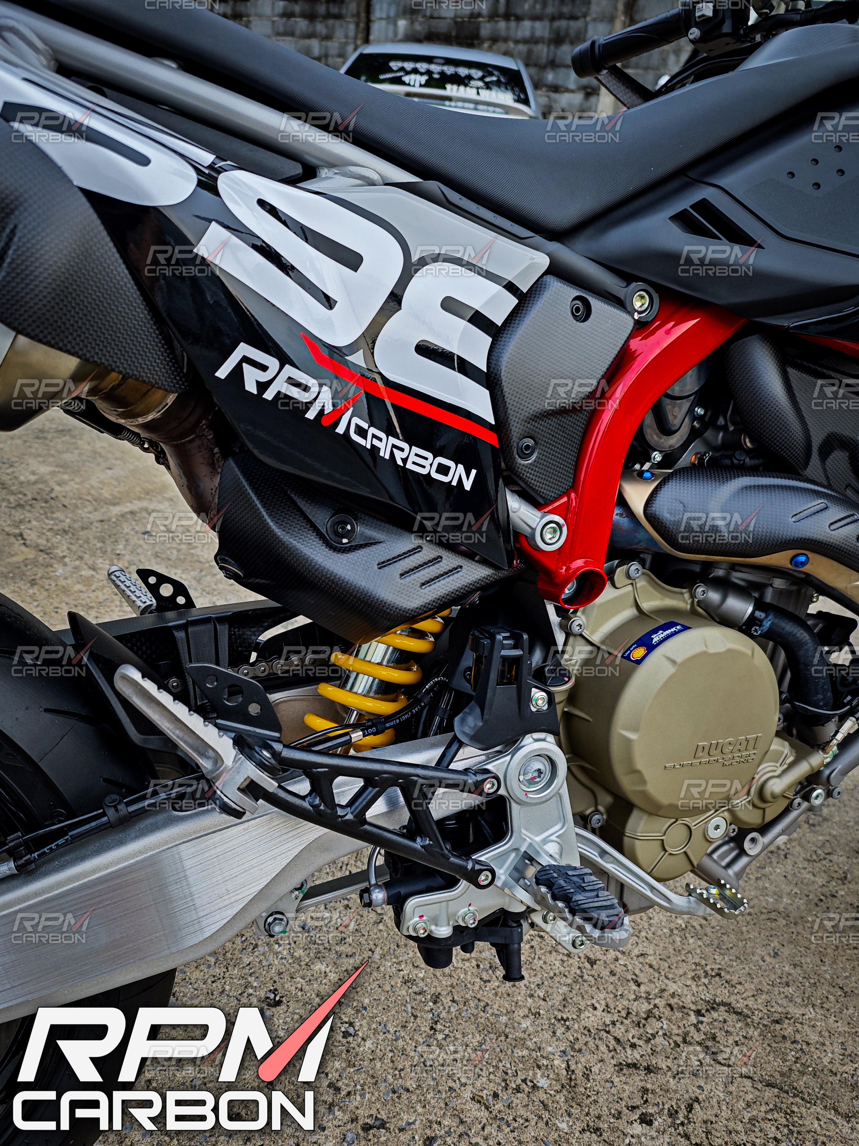 Ducati Hypermotard 698 Carbon Fiber Rear Exhaust Shield