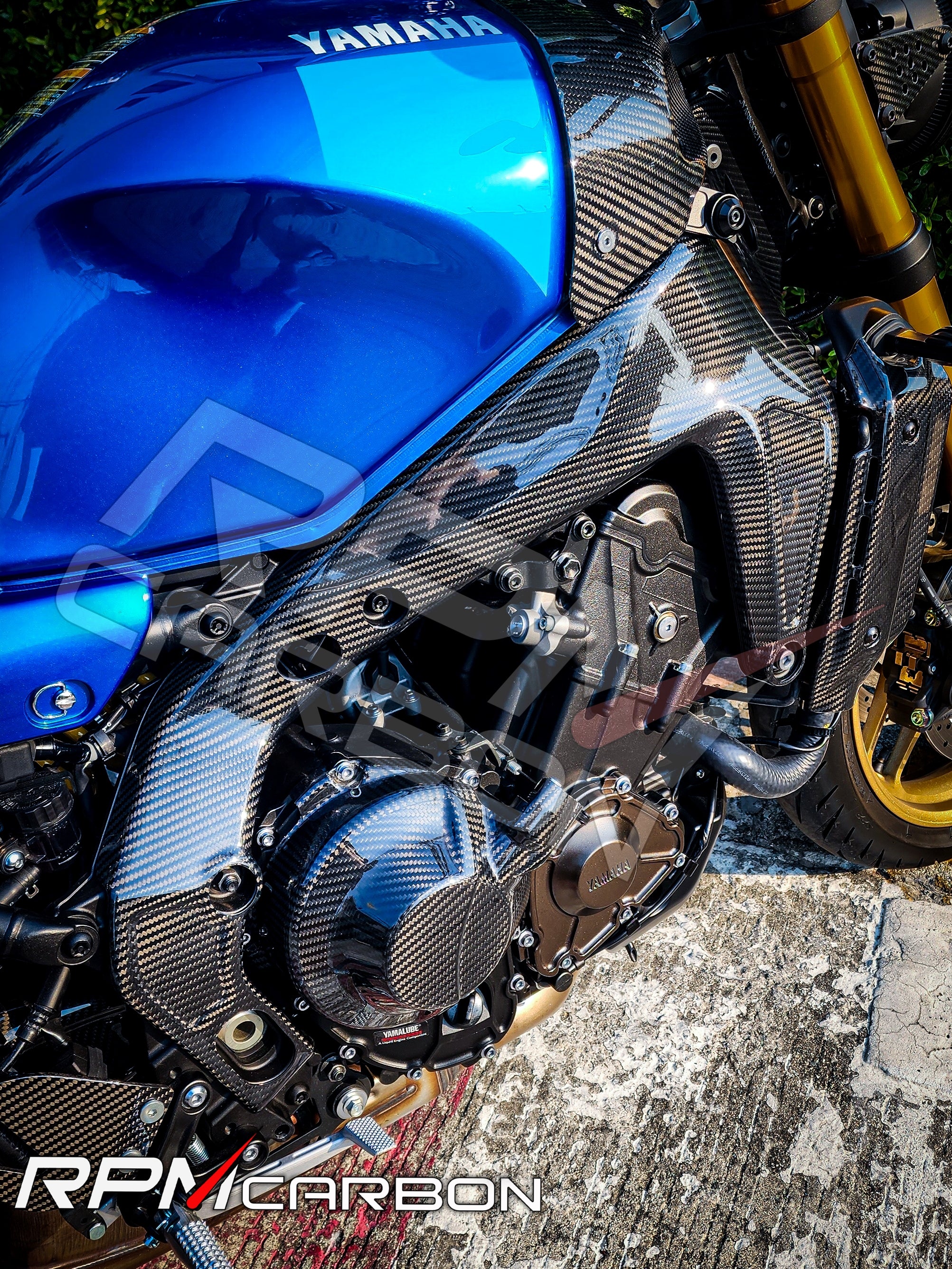 Yamaha XSR900 MT09 Tracer 9GT Carbon Fiber Frame Covers Protectors
