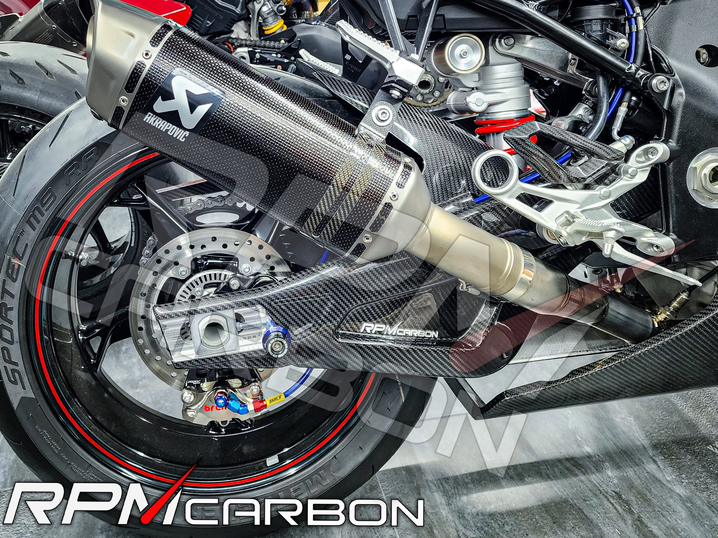 BMW S1000RR Swingarm Covers Protectors Carbon Fiber - WSBK Version
