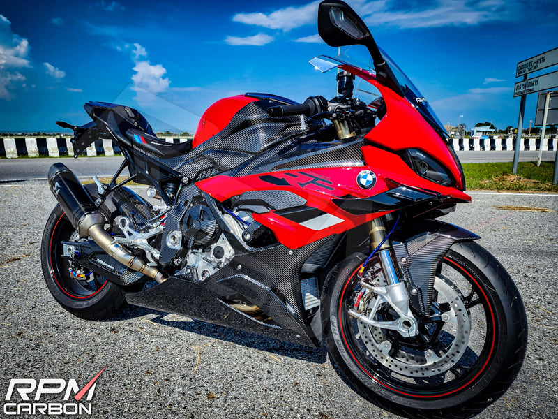 BMW S1000RR 2020-2025 Carbon Fiber Belly Pan - Lower Engine Spoiler Cover Set