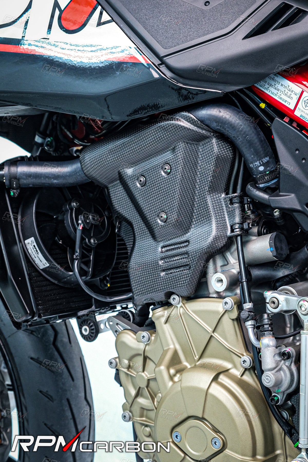 Ducati Hypermotard 698 Carbon Fiber Engine Cover Left