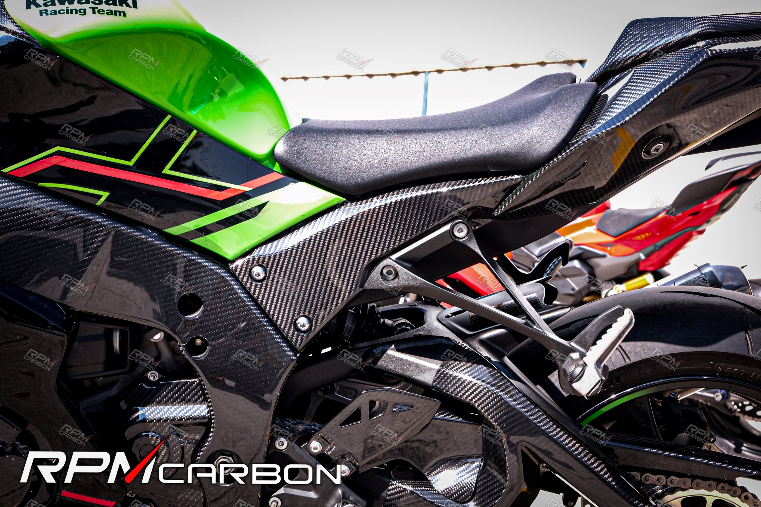Kawasaki ZX-10R Carbon Fiber Subframe Covers Protectors