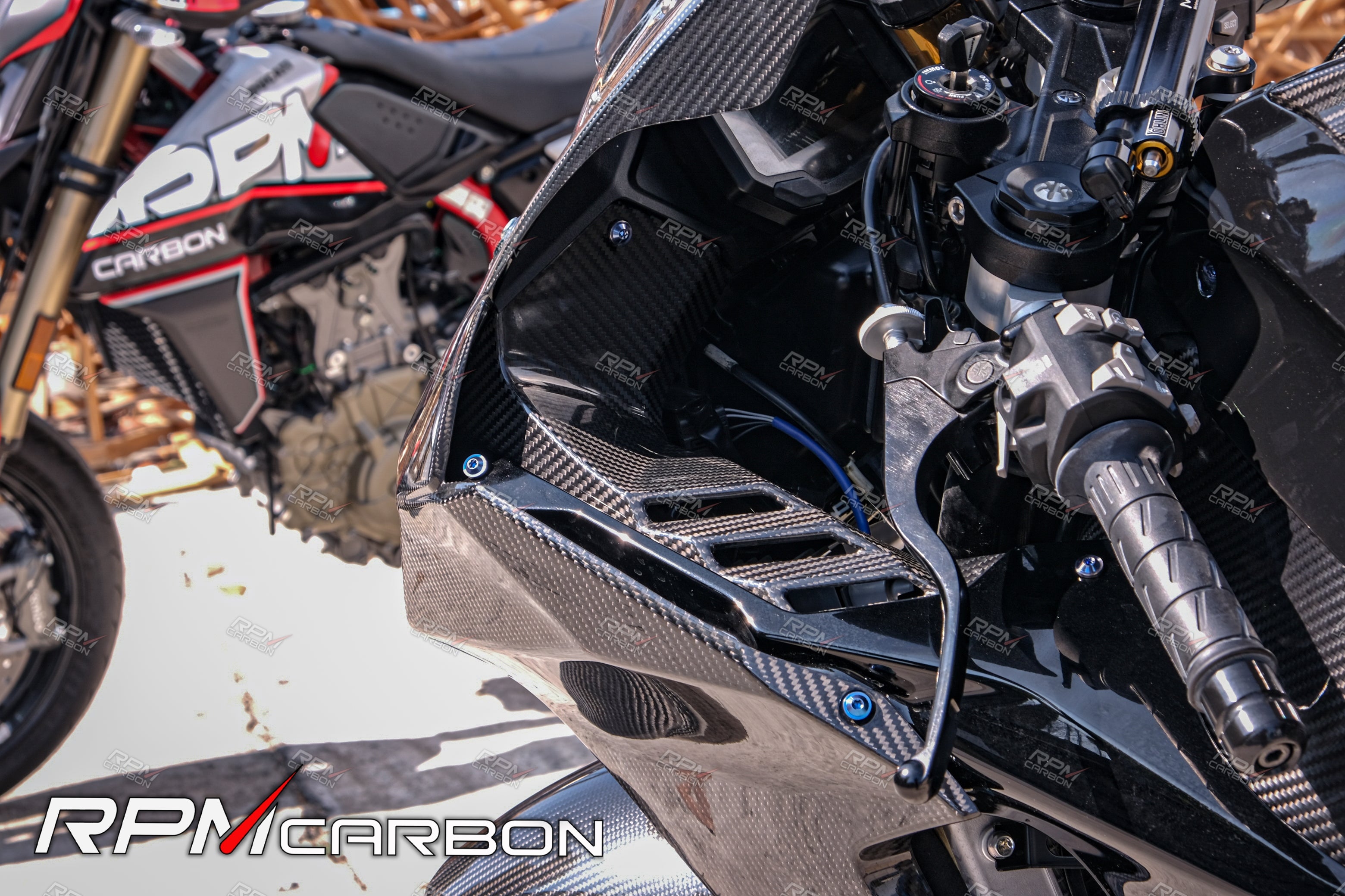 카와사키 ZX-10R 2021+ 카본 파이버 대시 패널 사이드 커버