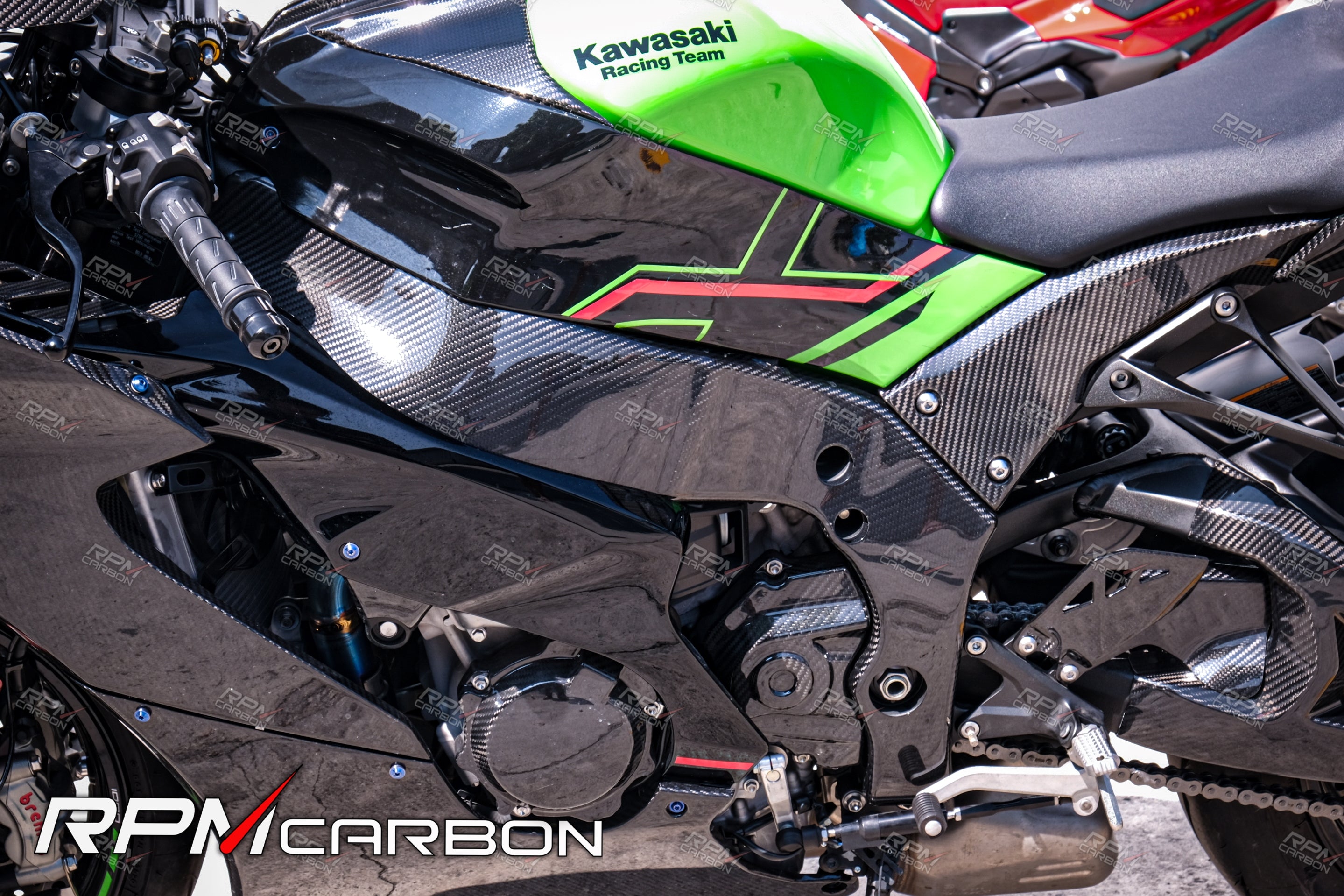 Kawasaki ZX-10R Carbon Fiber Frame Covers Protectors