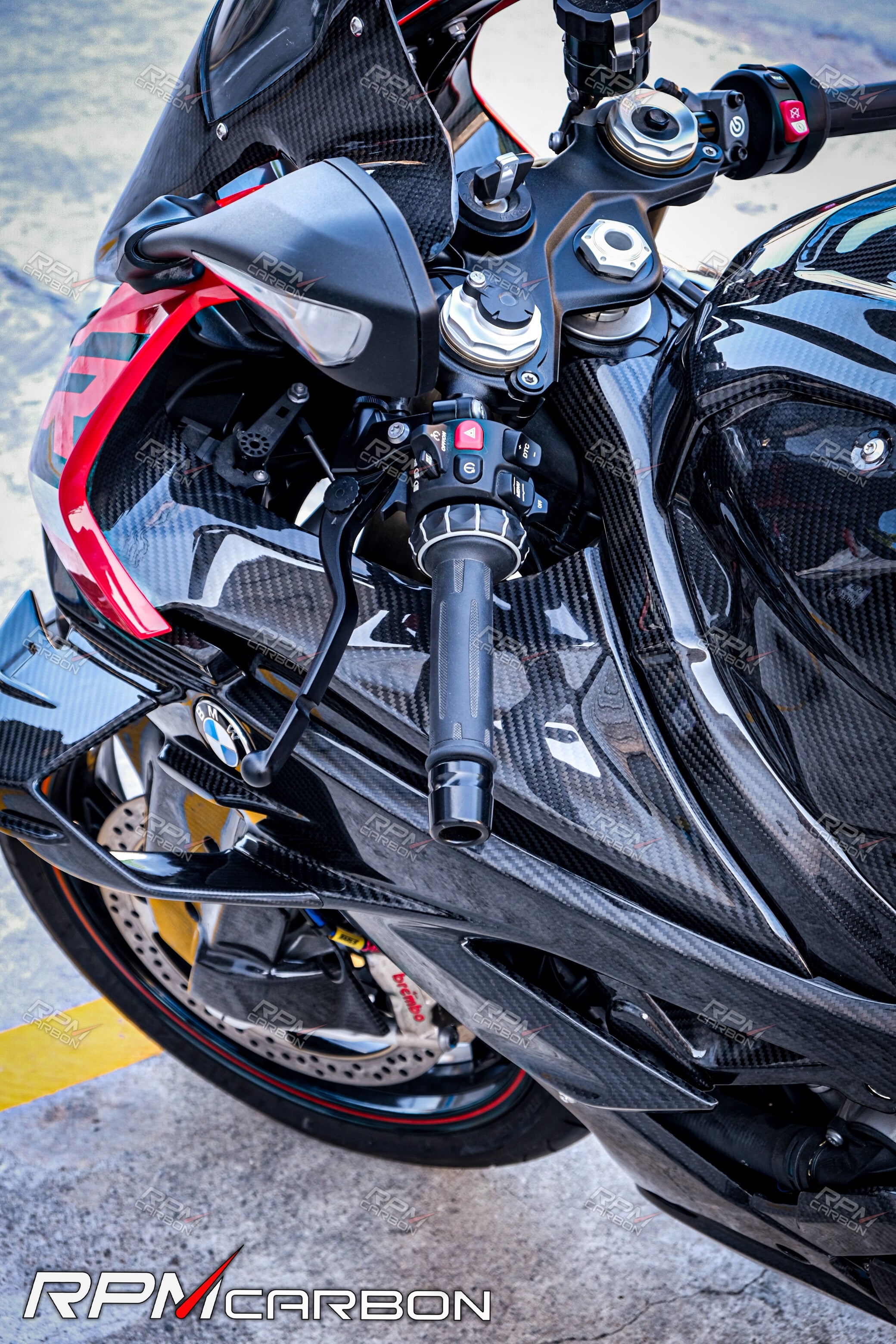 BMW S1000RR Carbon Fiber Dash Board Upper Side Fairings