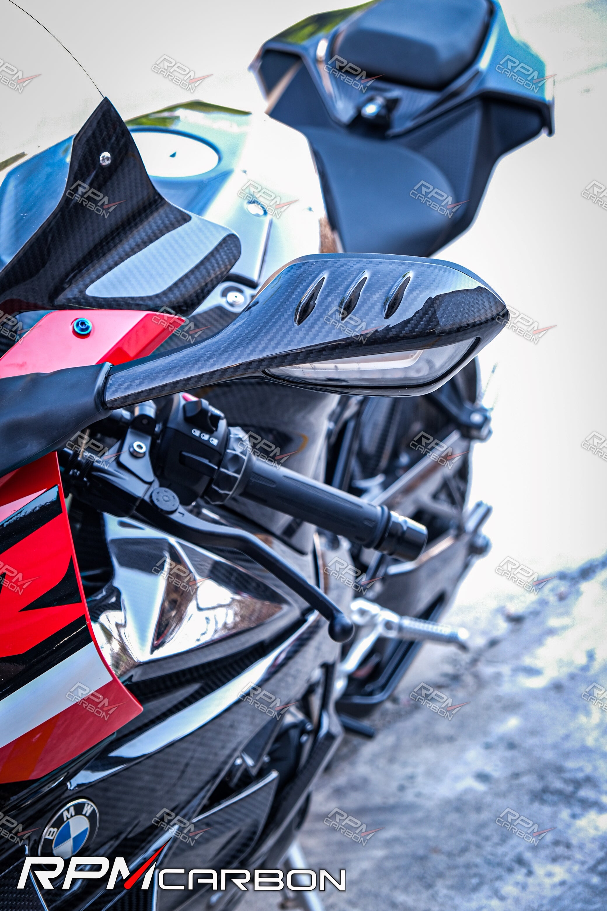 S1000RR (2019-2026) SPEEDRA カーボンミラーカバー BMW S1000RR Carbon Fiber Mirror Covers
