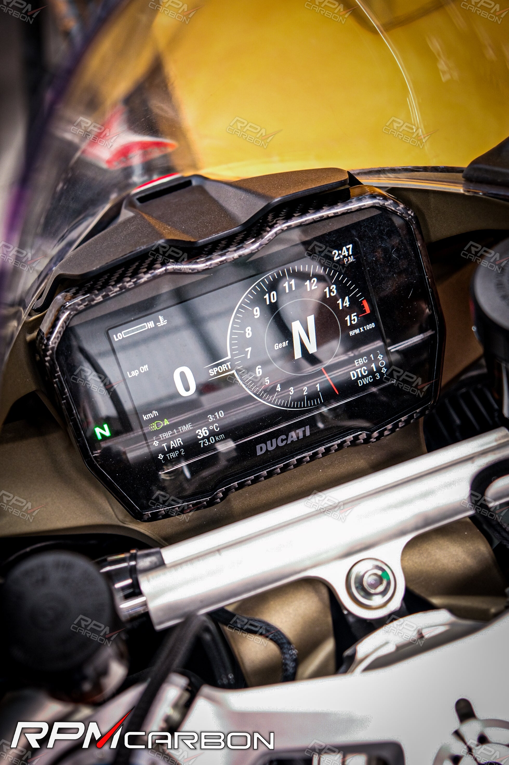 Ducati Panigale / Streetfighter V4 Carbon Fiber Dash Unit Cover