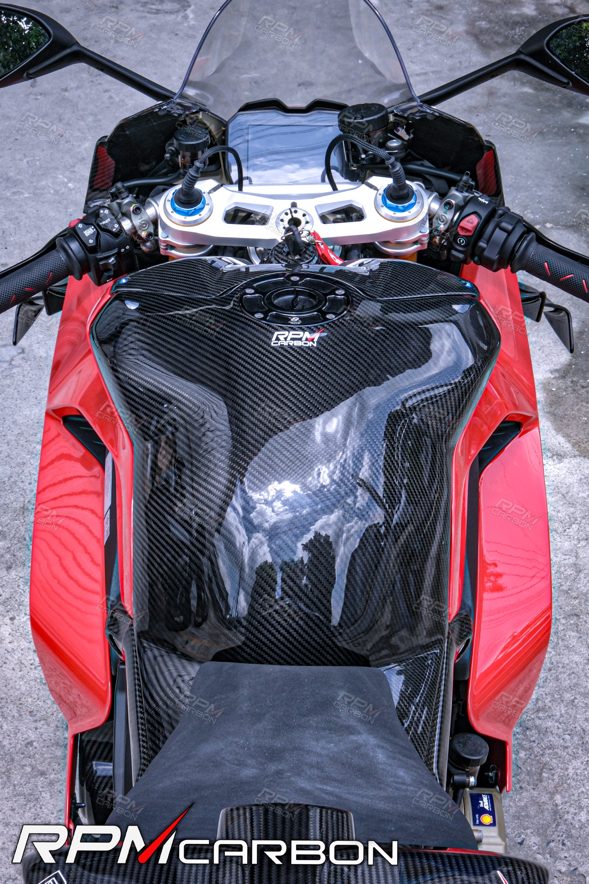 Ducati Panigale/Streetfighter V4 Carbon Fiber Tank Cover Protector